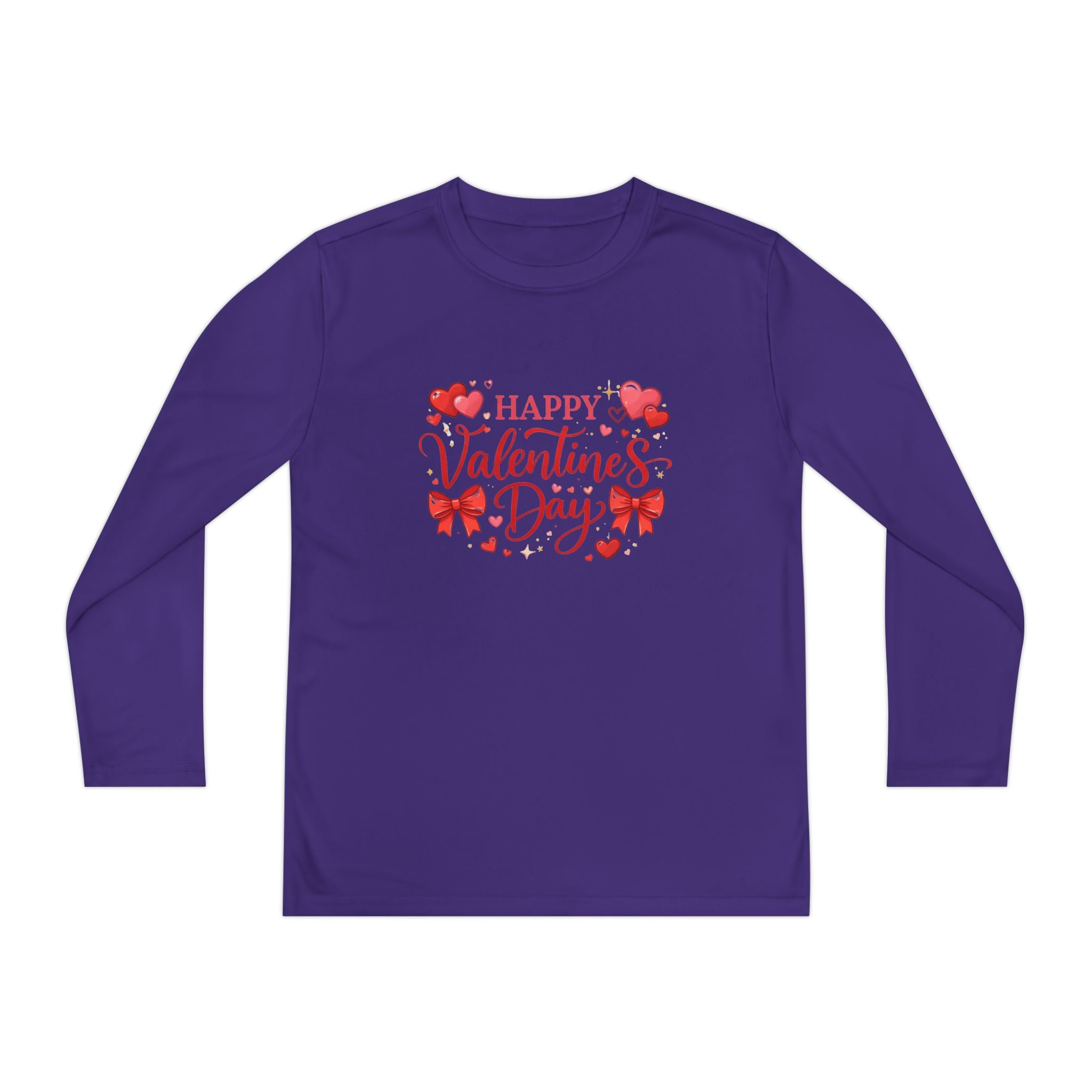 Valentine’s Day Youth Long Sleeve Tee — "Happy Valentine’s Day" Kids Shirt