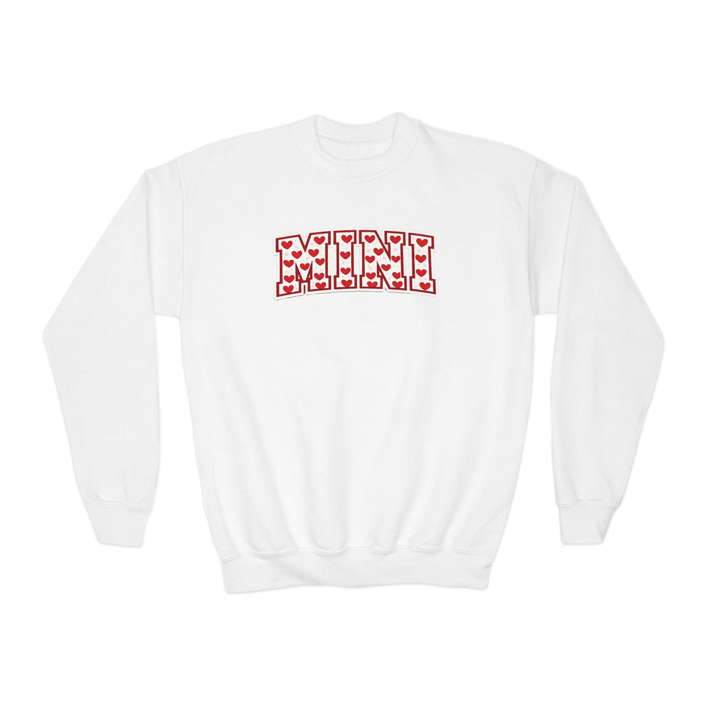 Youth Crewneck Sweatshirt — 'Meme' Heart Pattern Kids Pullover