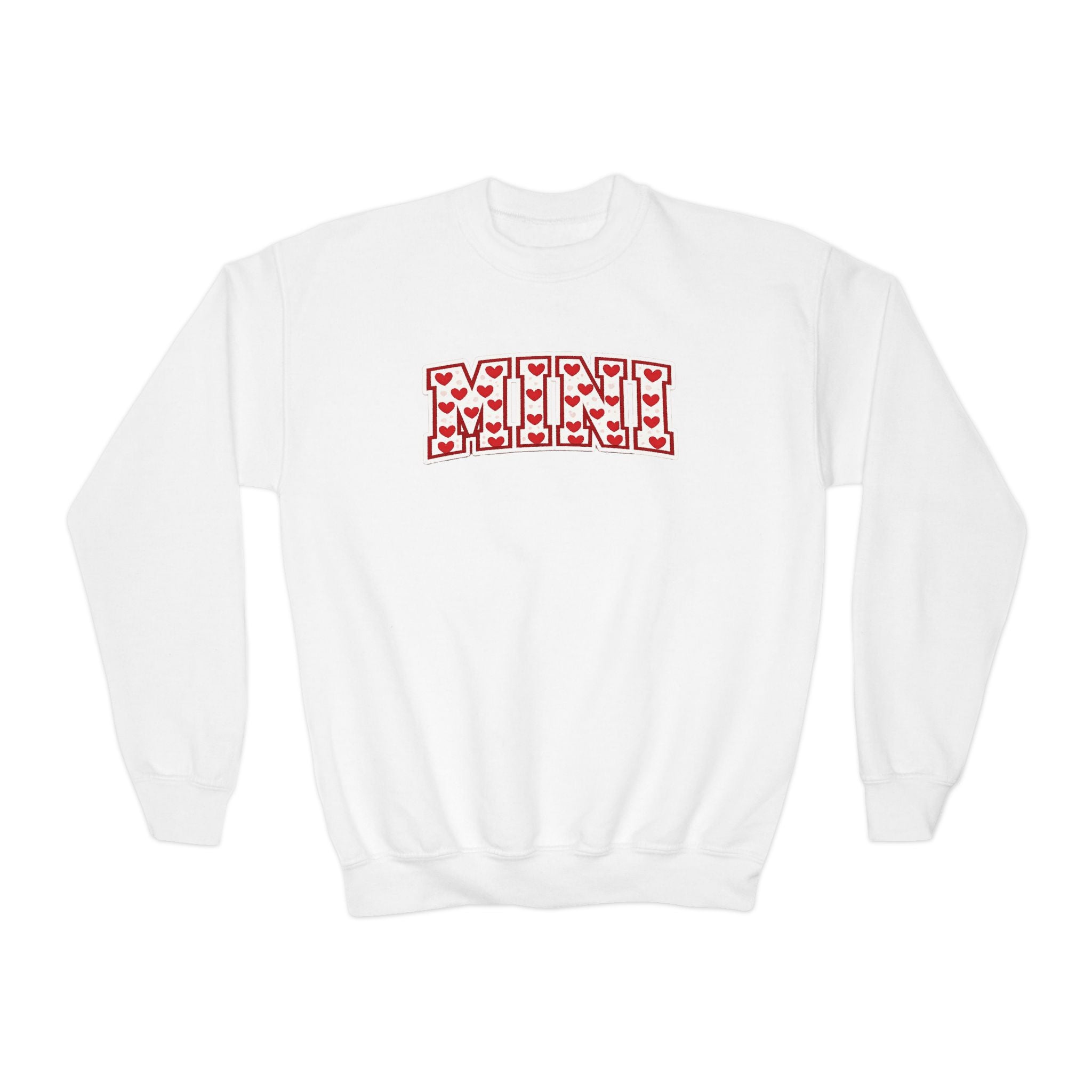 Youth Crewneck Sweatshirt — 'Meme' Heart Pattern Kids Pullover