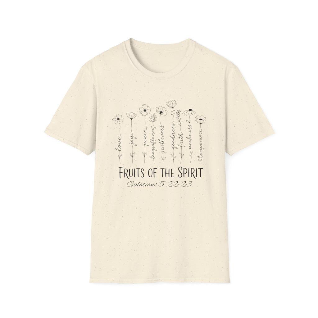 Fruits of the Spirit T-Shirt — Floral Scripture Design (Galatians 5:22-23)