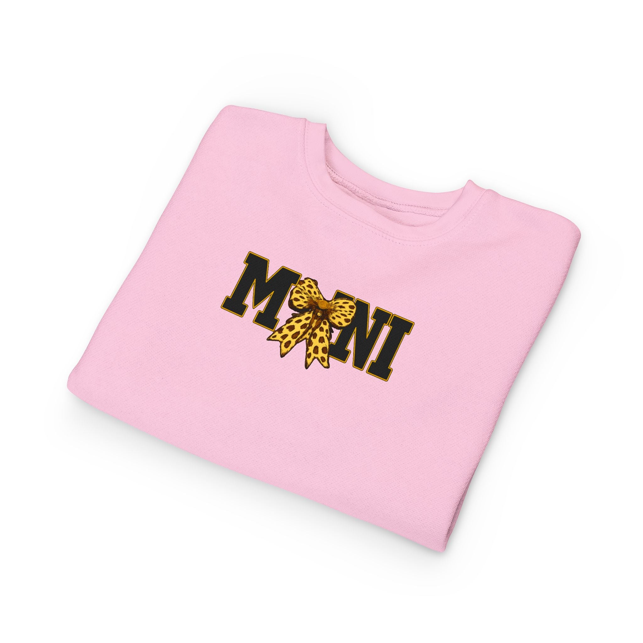 Mini Sweatshirt — 'MINI' Leopard Bow Toddler Pullover