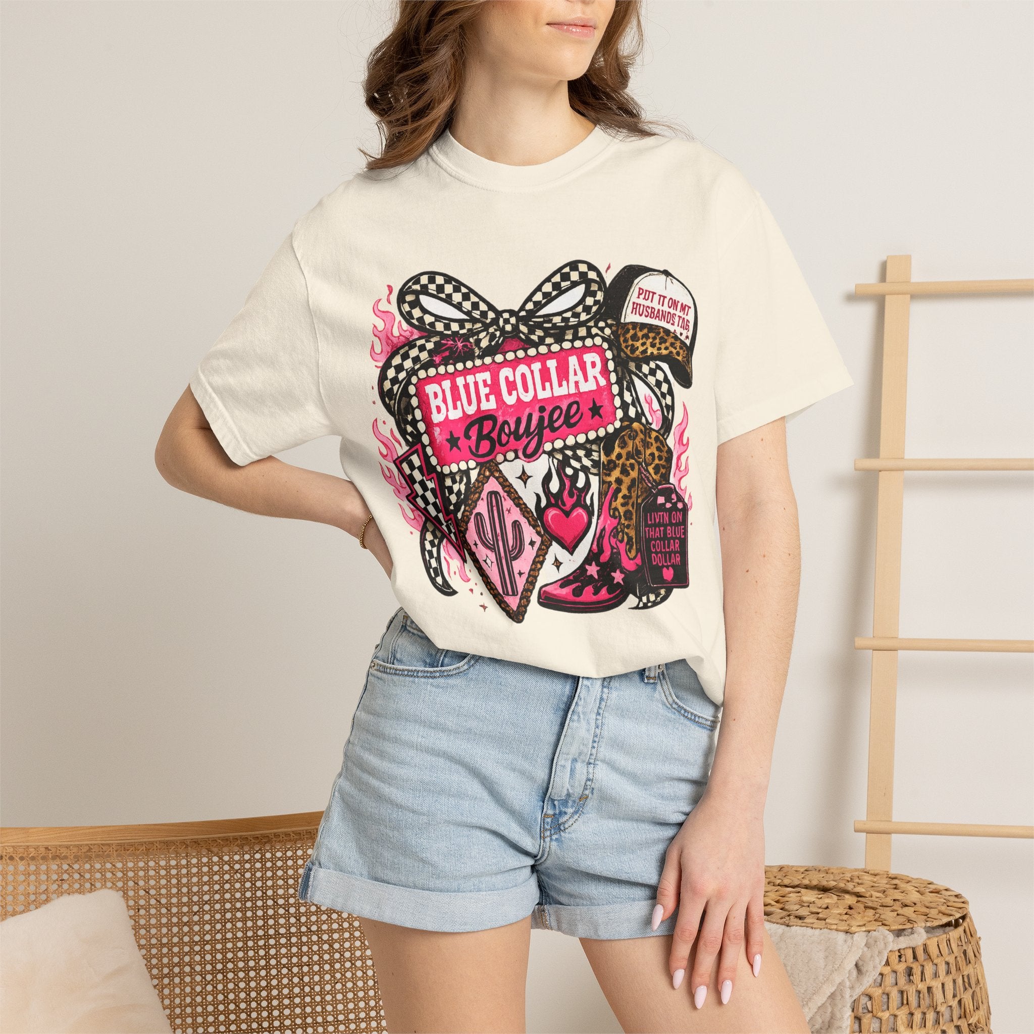 Blue Collar Boujee T-Shirt – Retro Western Cowgirl Graphic Tee
