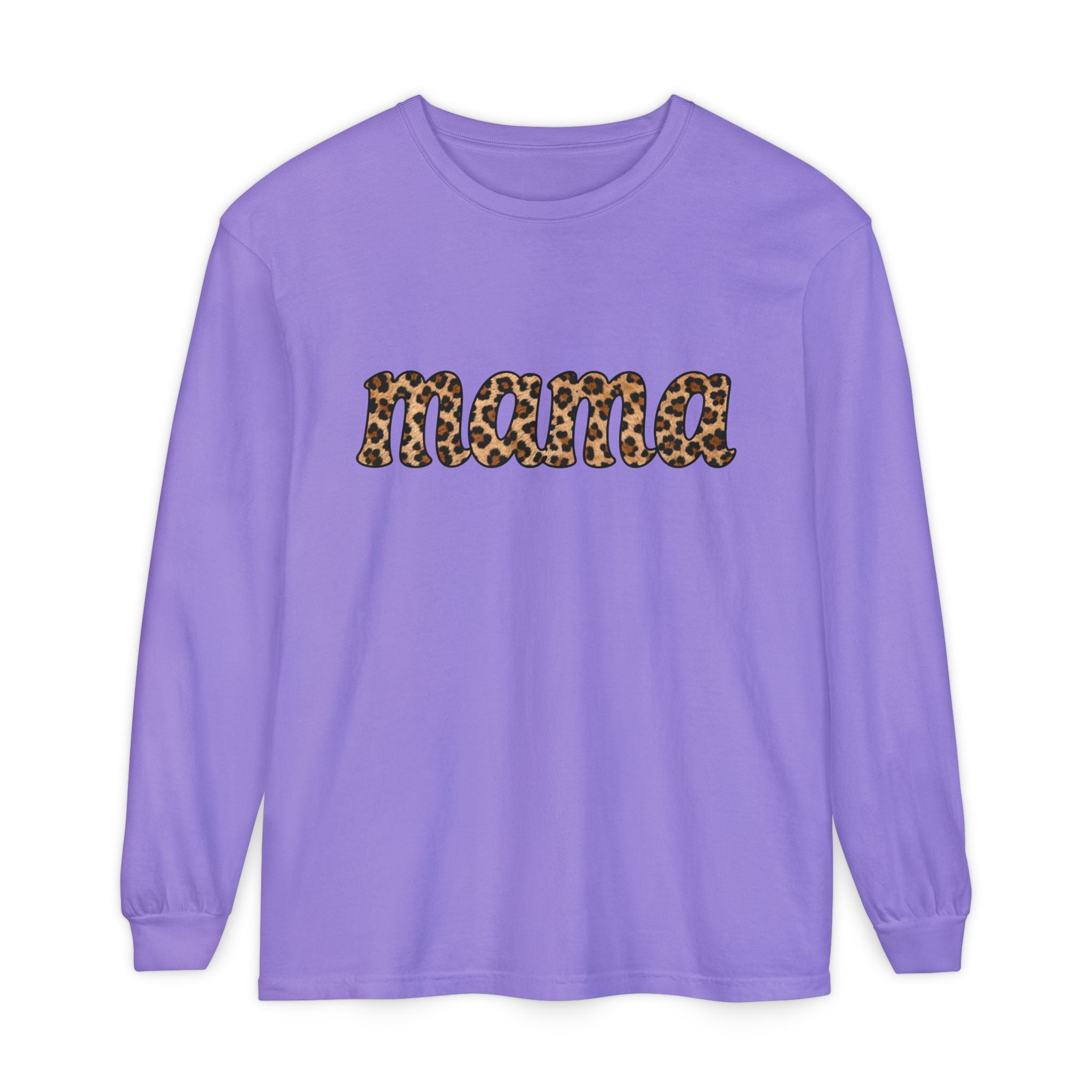 Mama Leopard Print Long Sleeve Tee