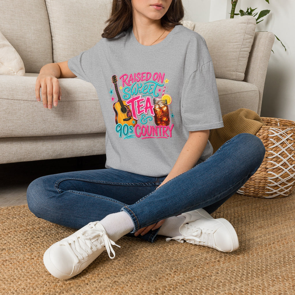 Raised On Sweet Tea T-Shirt — 90s Country Guitar & Iced Tea Graphic Tee