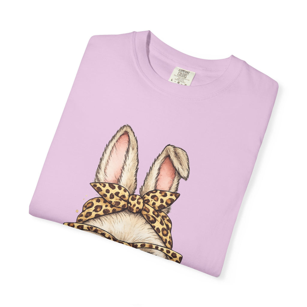 Bunny in Leopard Headband T-Shirt — Cute Vintage Rabbit Graphic Tee