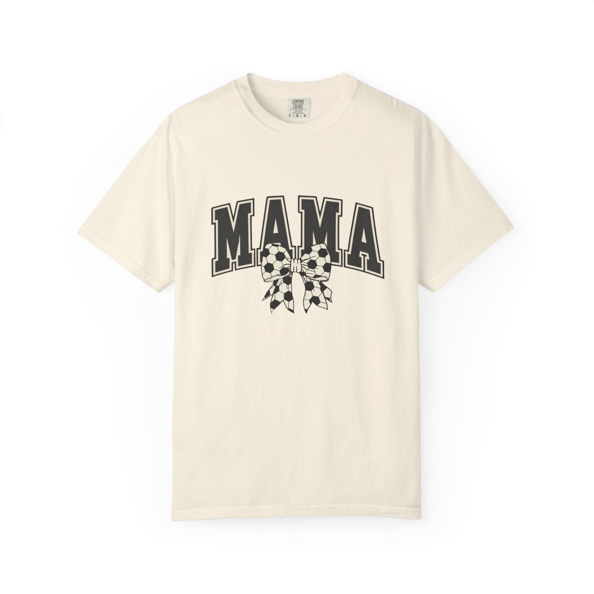 Mama Graphic T-Shirt — Retro Collegiate Letters with Polka Dot Bow