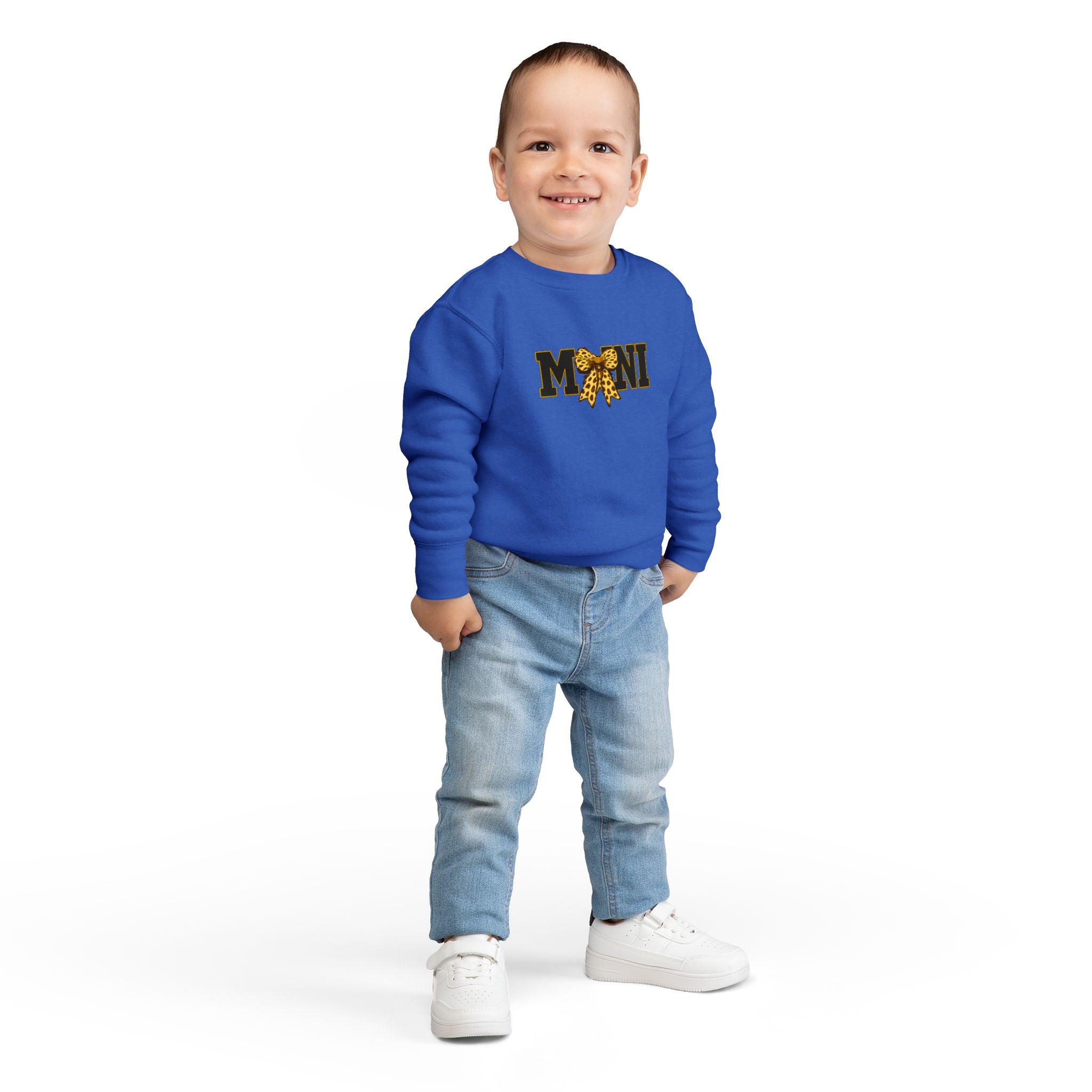 Mini Sweatshirt — 'MINI' Leopard Bow Toddler Pullover