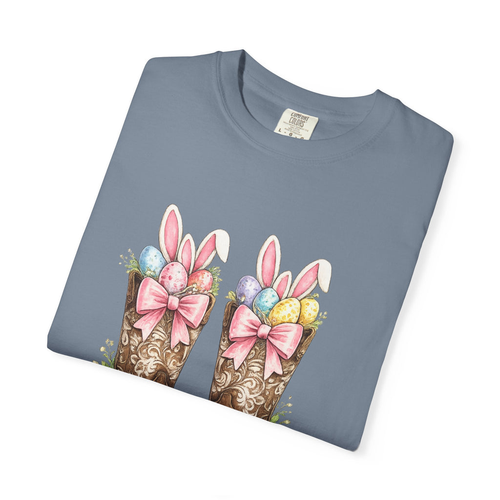 Howdy Easter Cowboy Boots T-Shirt — Western Easter Graphic Tee