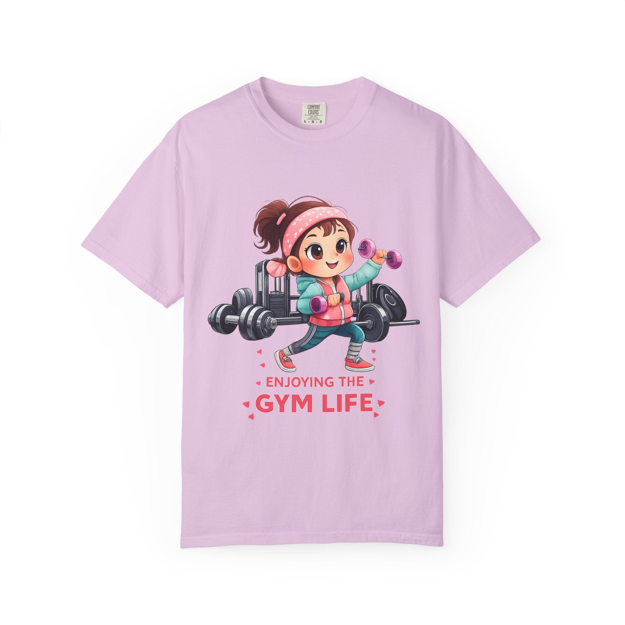 Gym Life T-Shirt — Cute Cartoon Weightlifting Tee ("Enjoying the Gym Life")