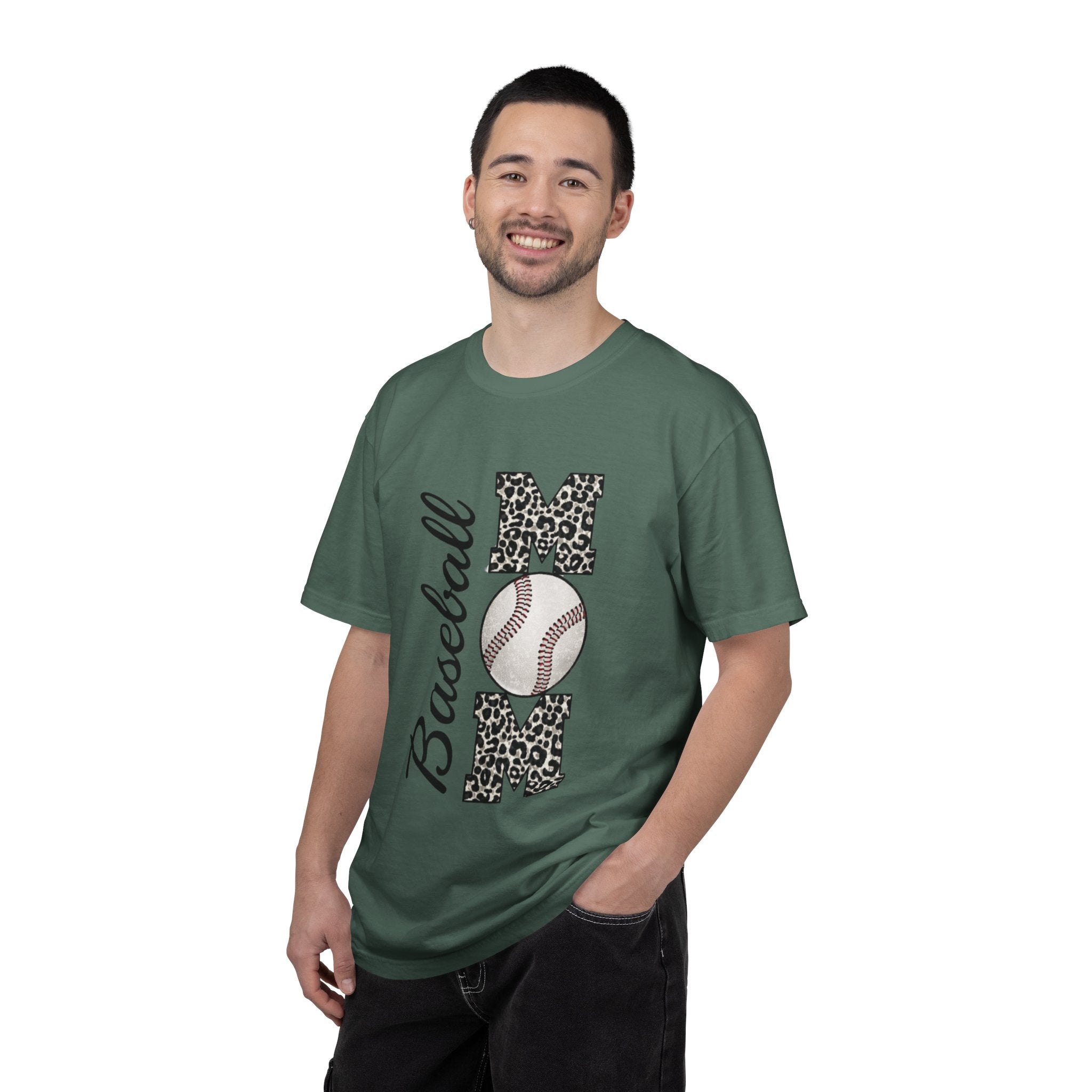 Baseball Mom Leopard Print T-Shirt — Baseball Mom Tee with Baseball Graphic