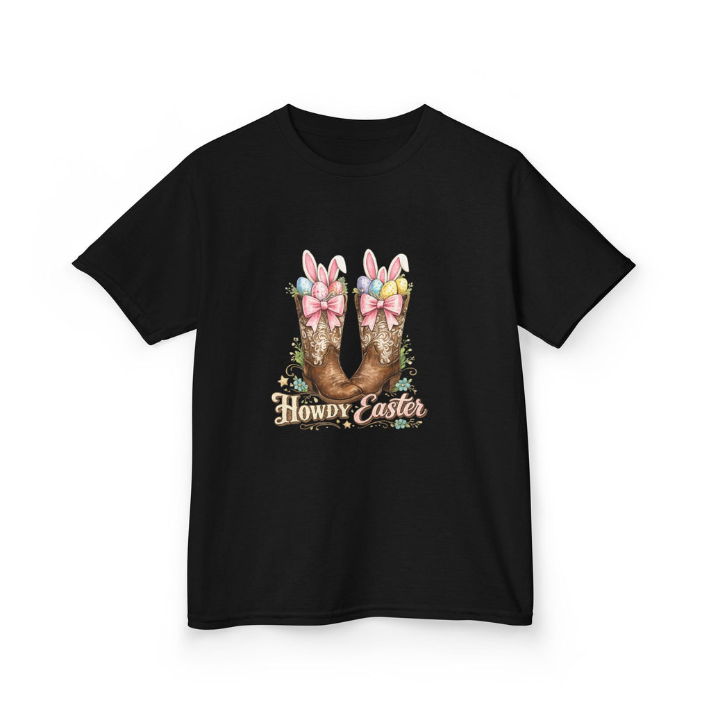Kids Tee — Howdy Easter Horseshoe with Pastel Bows