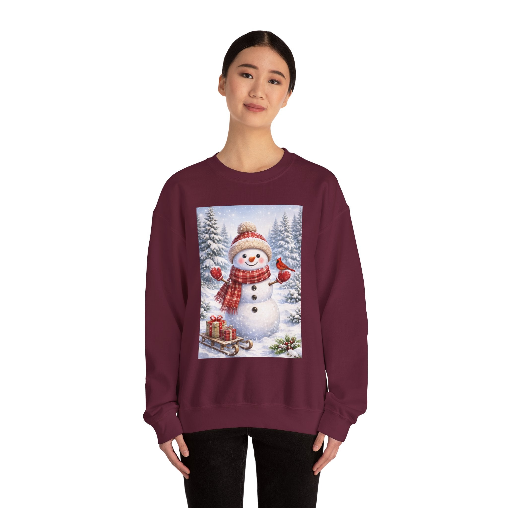 Snowman Christmas Sweatshirt — Festive Winter Holiday Crewneck