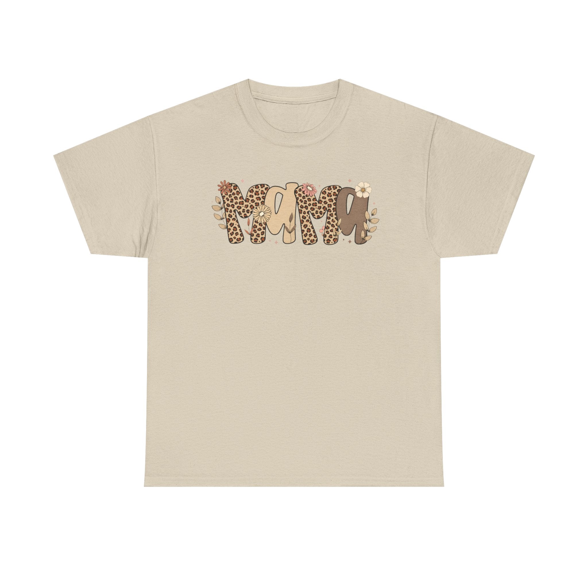 Mama Leopard Print T-Shirt — 'MAMA' Heart Graphic Mother's Day Tee