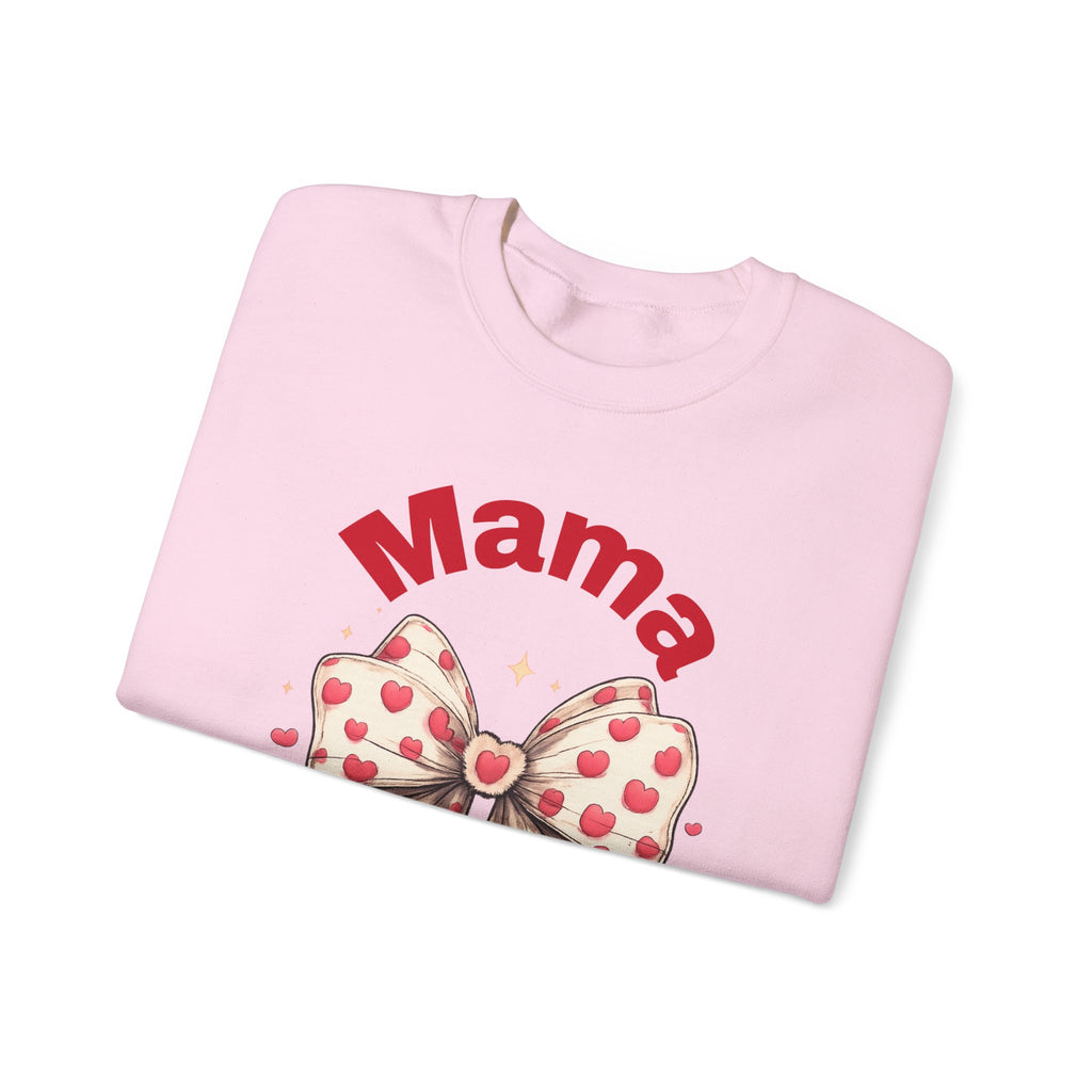Mama Heart Bow Sweatshirt – Cute Valentine’s Day Mom Crewneck