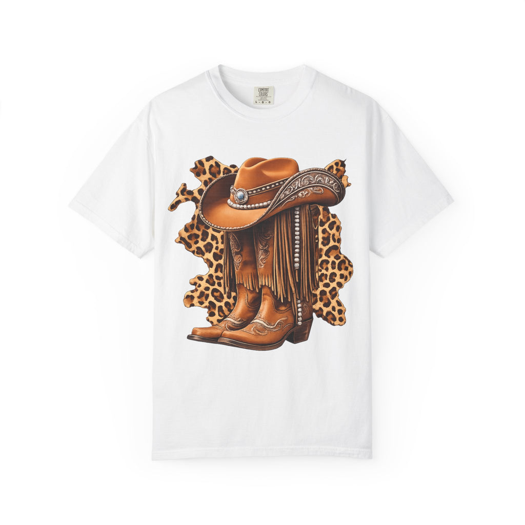 Cowgirl Boots & Hat T-Shirt — Western Leopard Graphic Tee