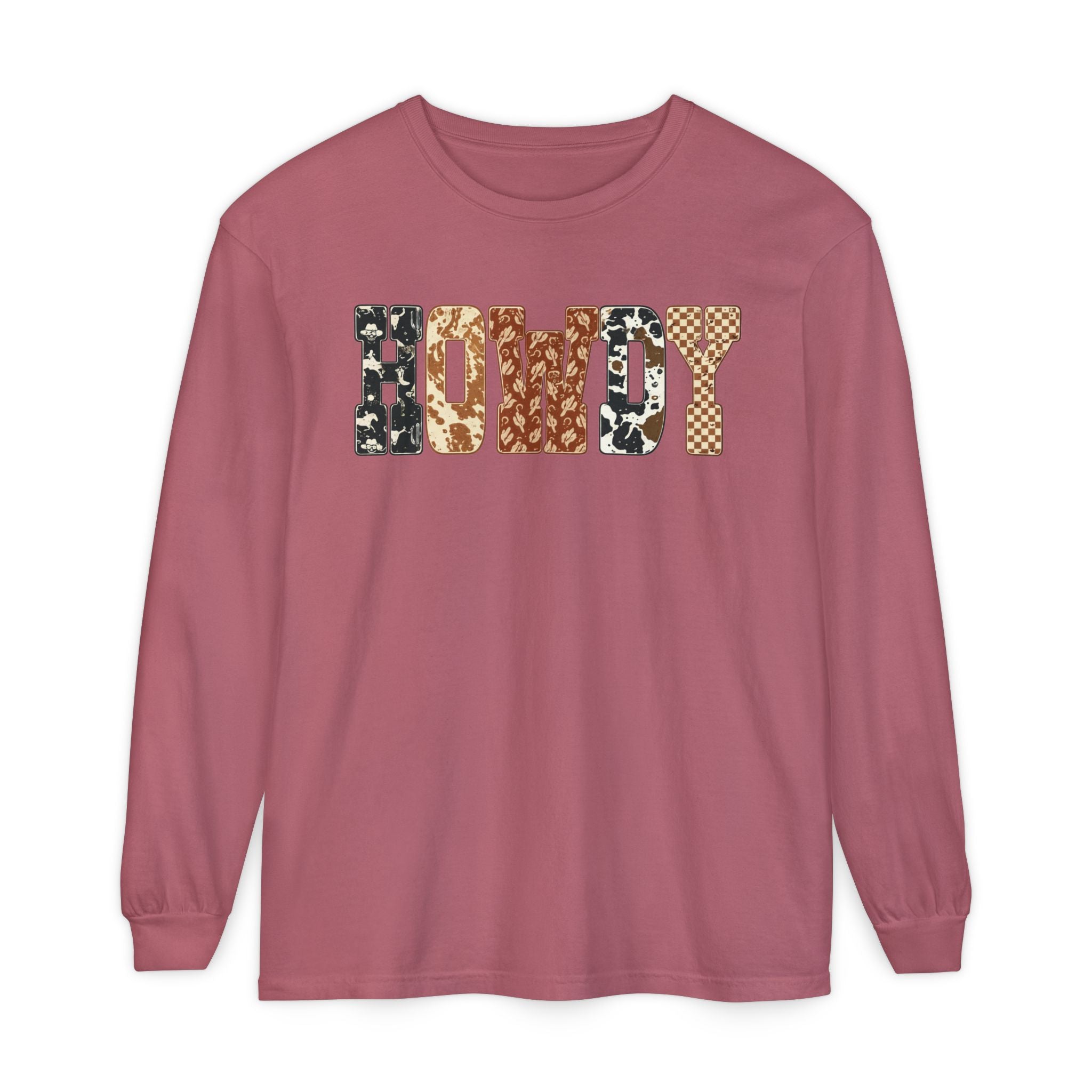 Howdy Pattern Long Sleeve Tee