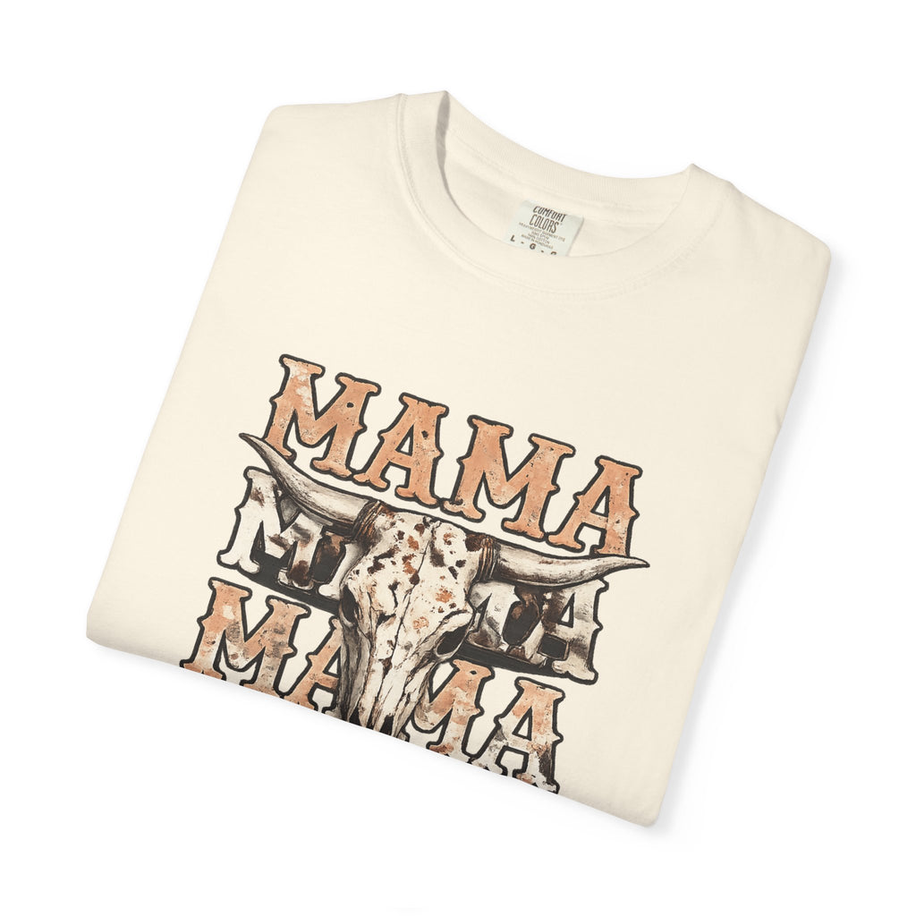 Mama Cow Skull Graphic T-Shirt — Western Boho Mom Tee