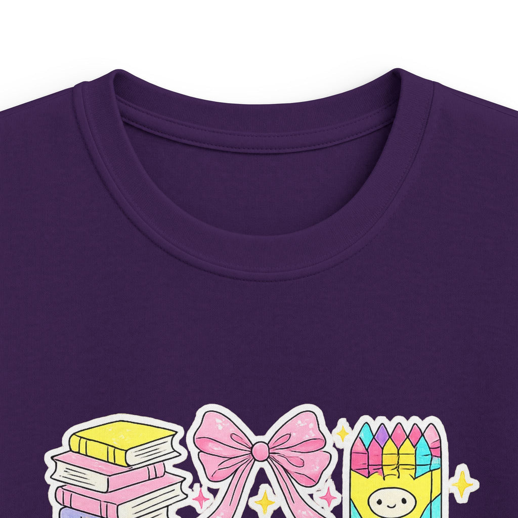 Kids Tee — Cute Pastel School Icons Design with Name "Aurora"