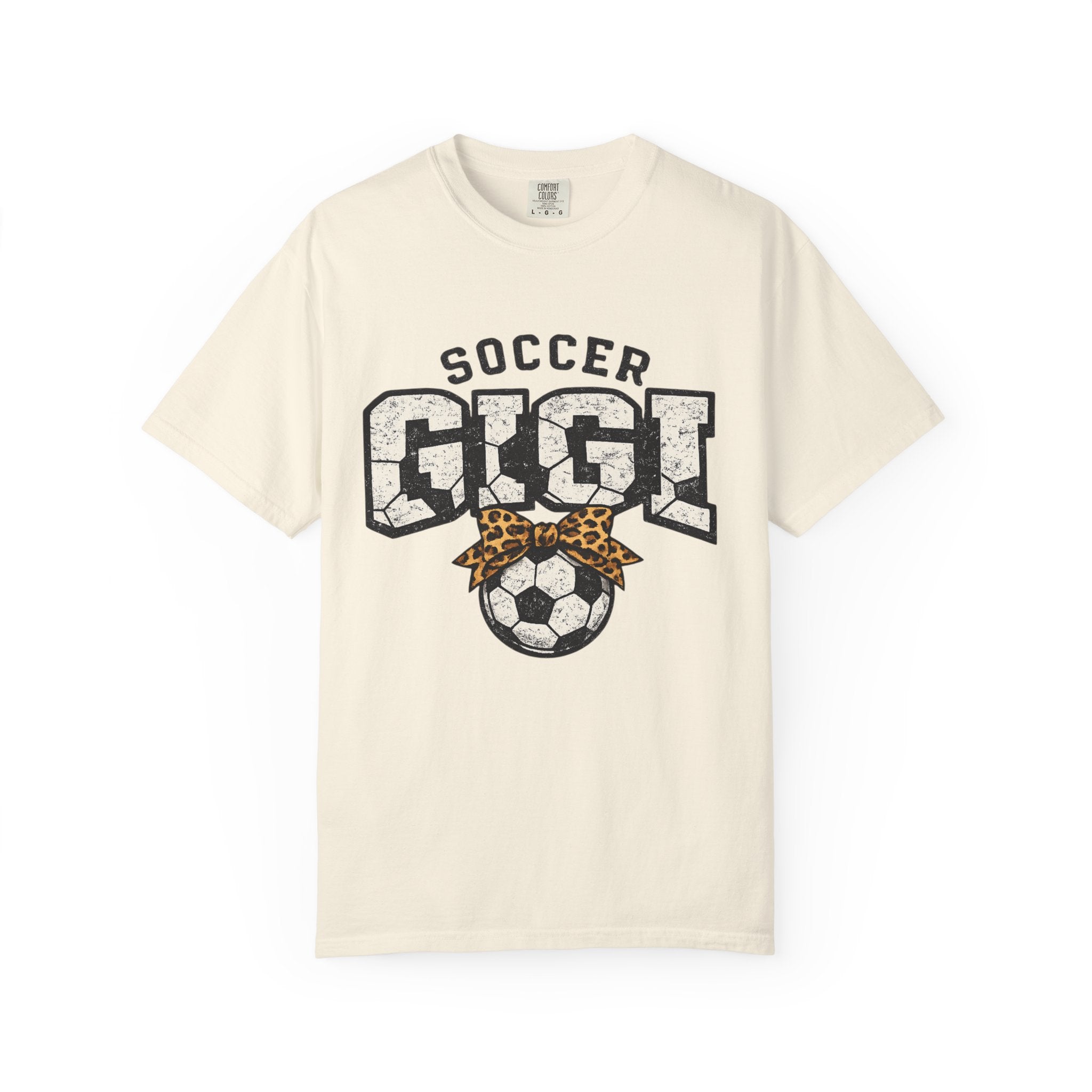 Soccer Gigi T-Shirt — Leopard Bow Soccer Mom Shirt