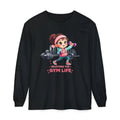 Gym Life Long Sleeve Tee — Cute Girl Weightlifting Fitness Shirt
