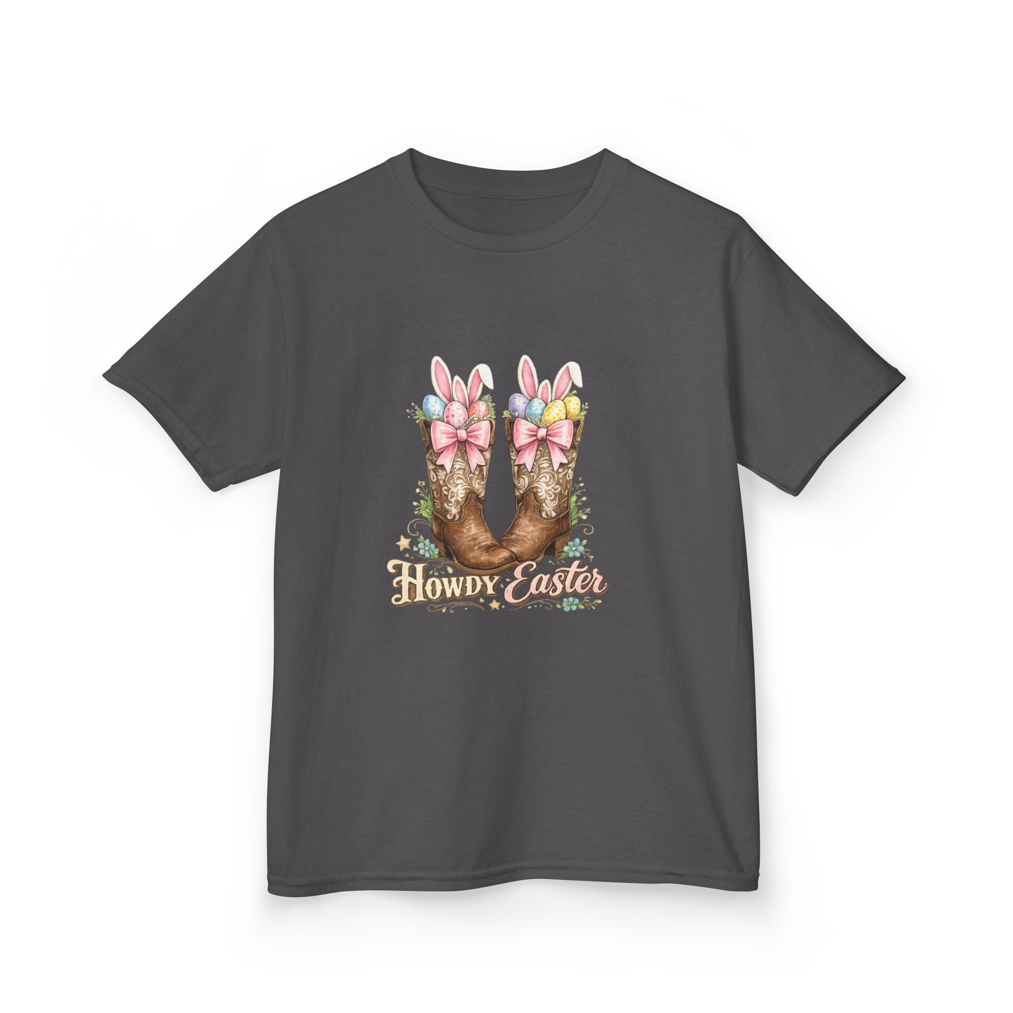 Kids Tee — Howdy Easter Horseshoe with Pastel Bows