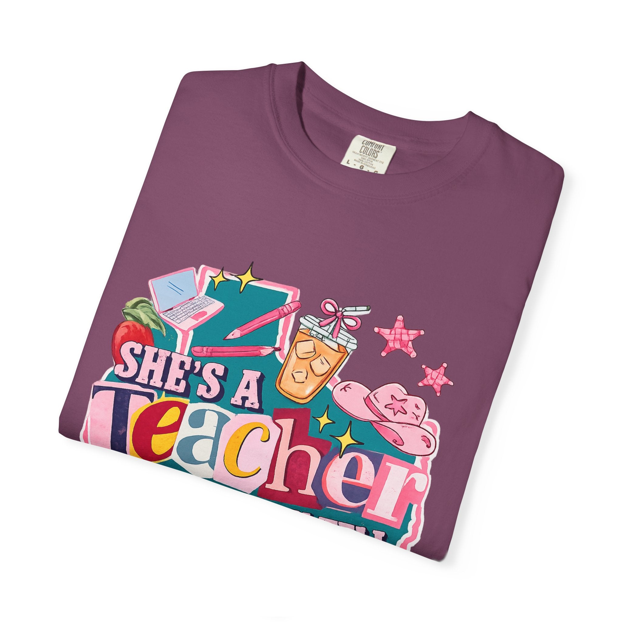 She's A Teacher I Can Tell T-Shirt — Cute Colorful Teacher Gift Tee