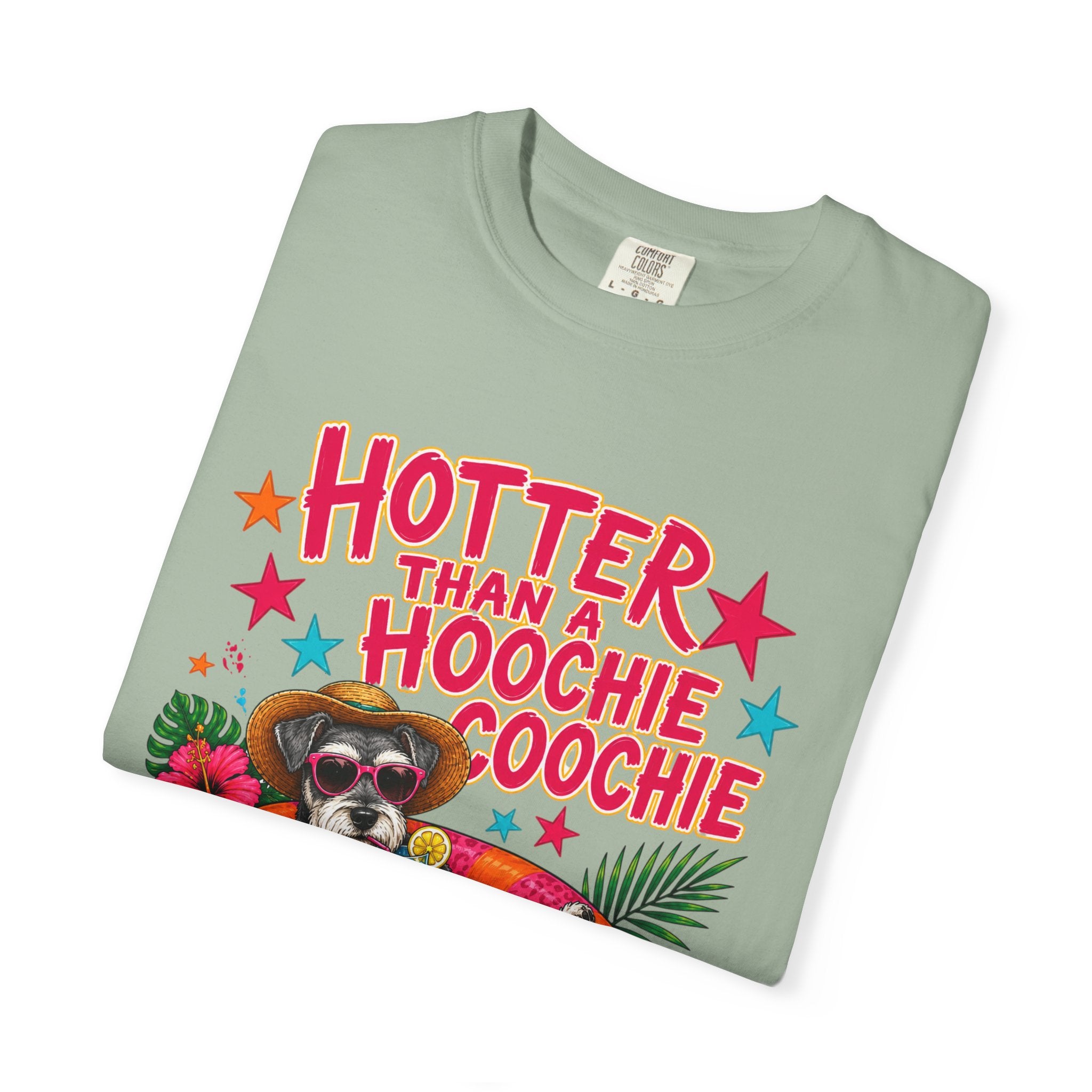 Graphic T-Shirt — "Hotter Than a Hoochie Coochie" Summer Pool Cat Tee