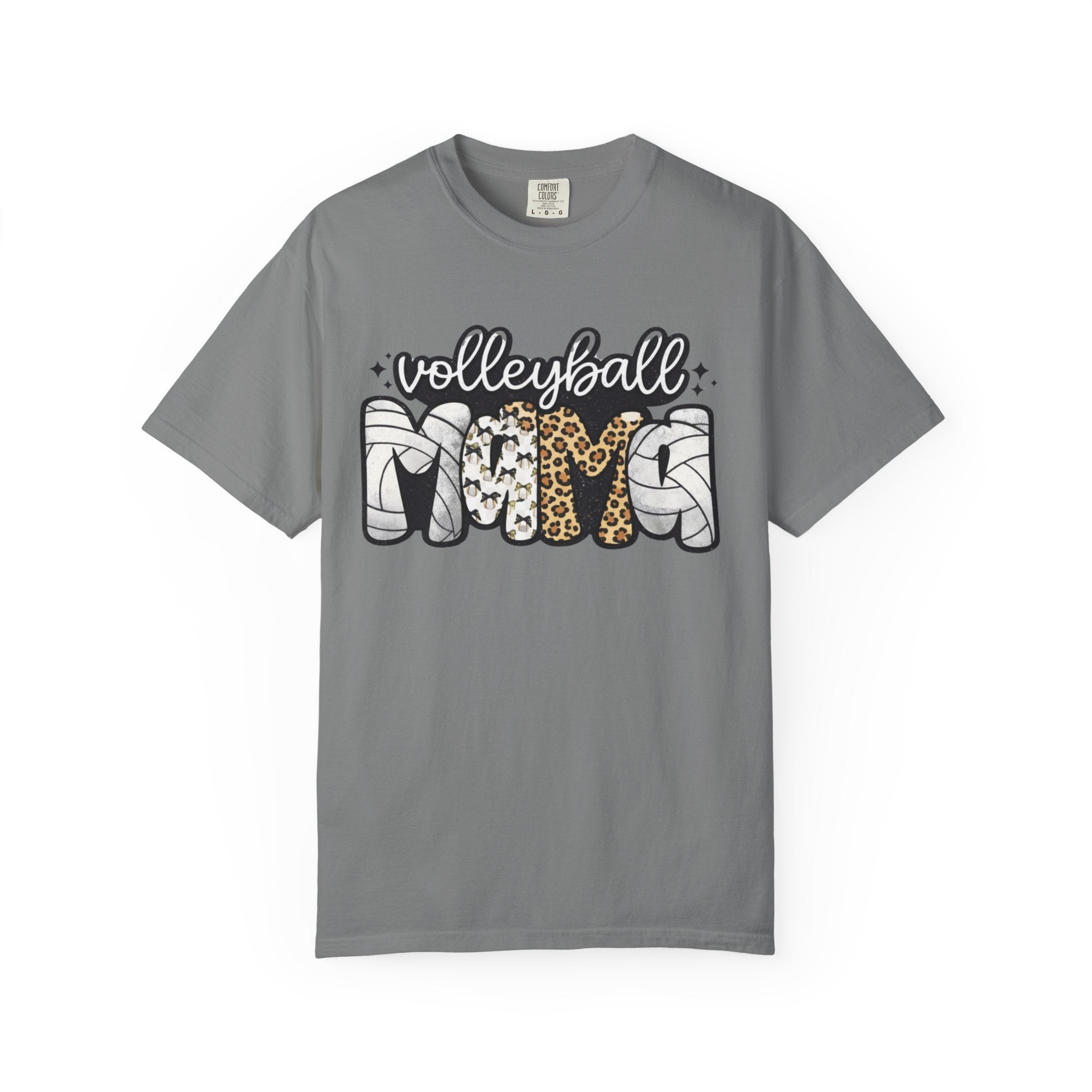 Volleyball Mom T-Shirt — Leopard & Ball Graphic Tee for Coaches & Fans