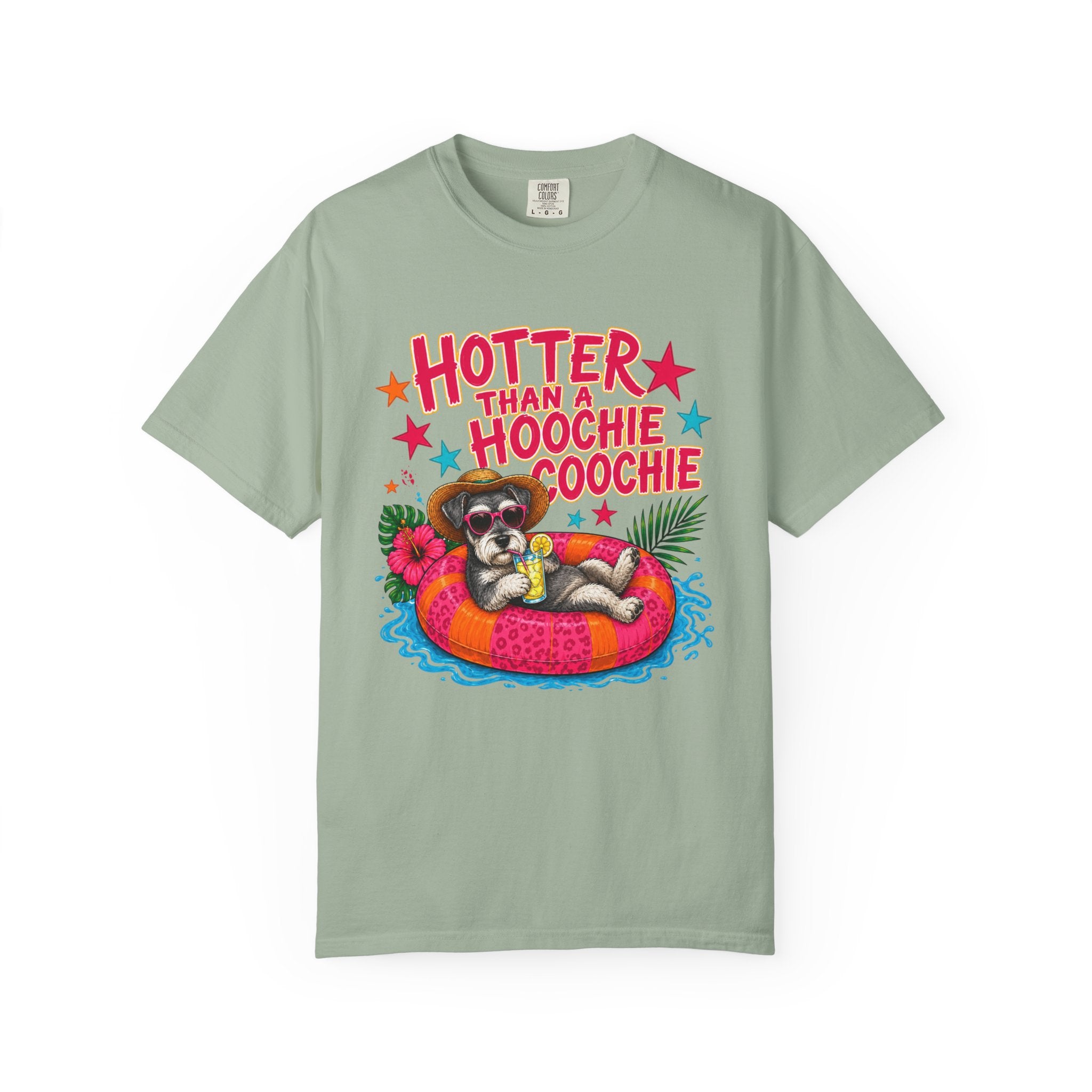 Graphic T-Shirt — "Hotter Than a Hoochie Coochie" Summer Pool Cat Tee