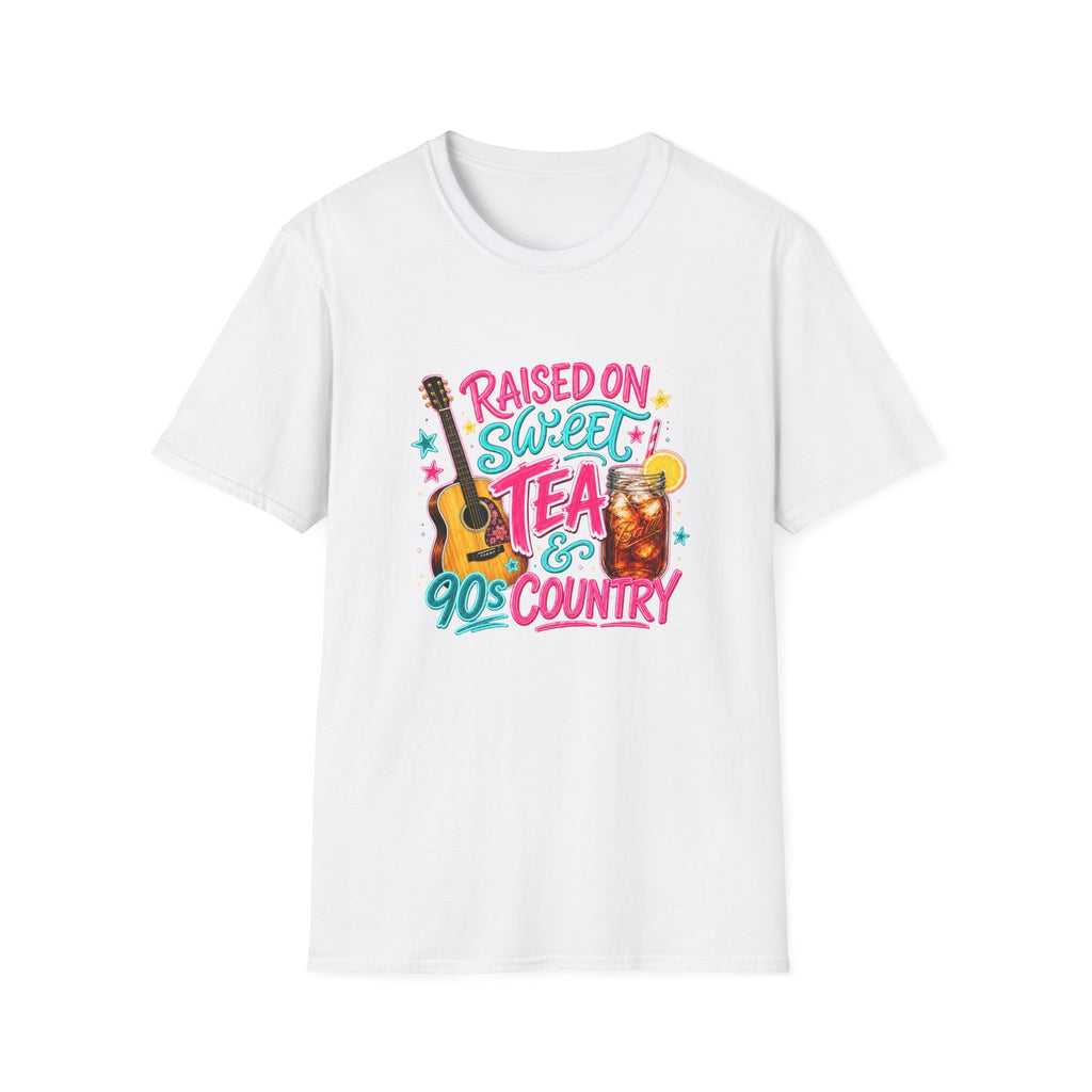 Raised On Sweet Tea T-Shirt — 90s Country Guitar & Iced Tea Graphic Tee