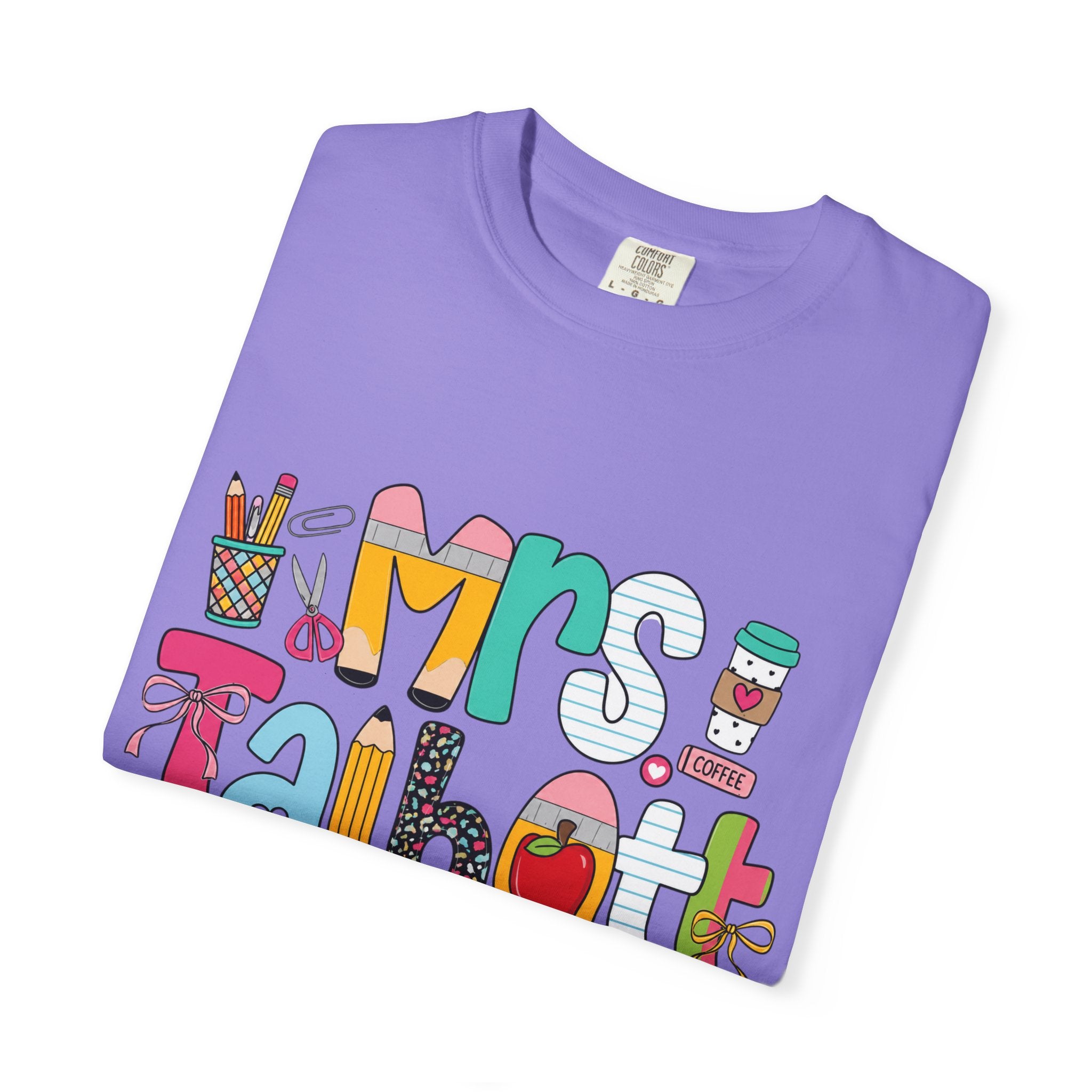 Teacher Name T‑Shirt — "Mrs. Talbott" Cute Classroom Doodle Design