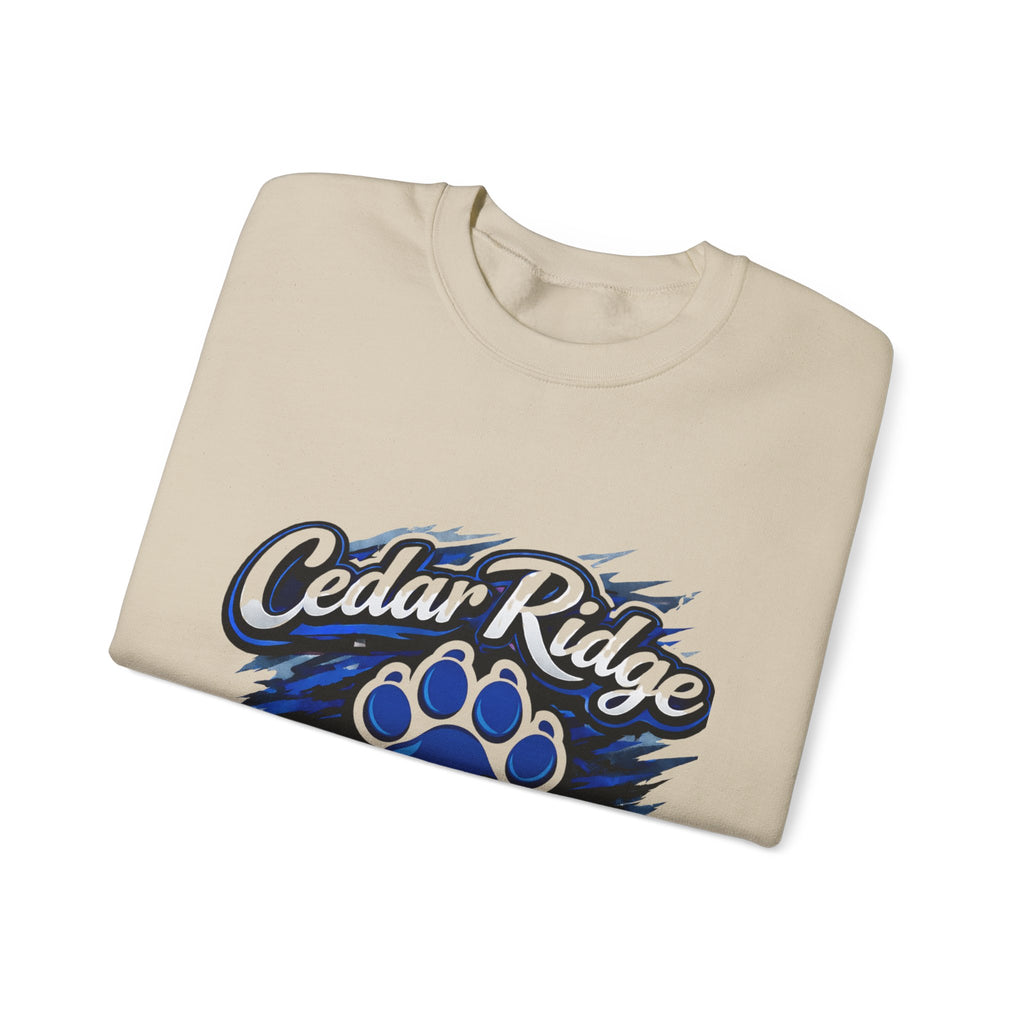Cedar Ridge Panthers Crewneck Sweatshirt — Blue Paw School Spirit