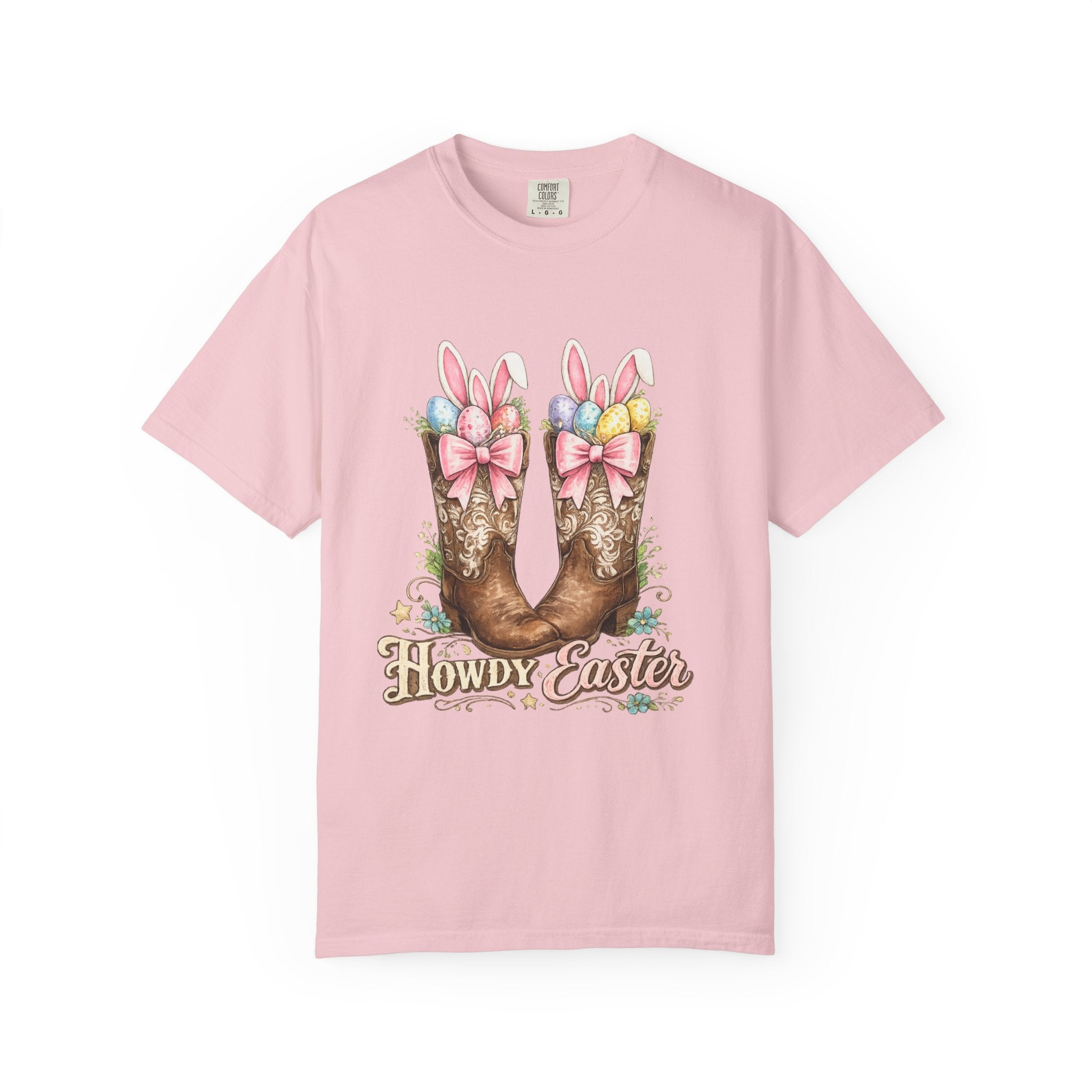Howdy Easter Cowboy Boots T-Shirt — Western Easter Graphic Tee
