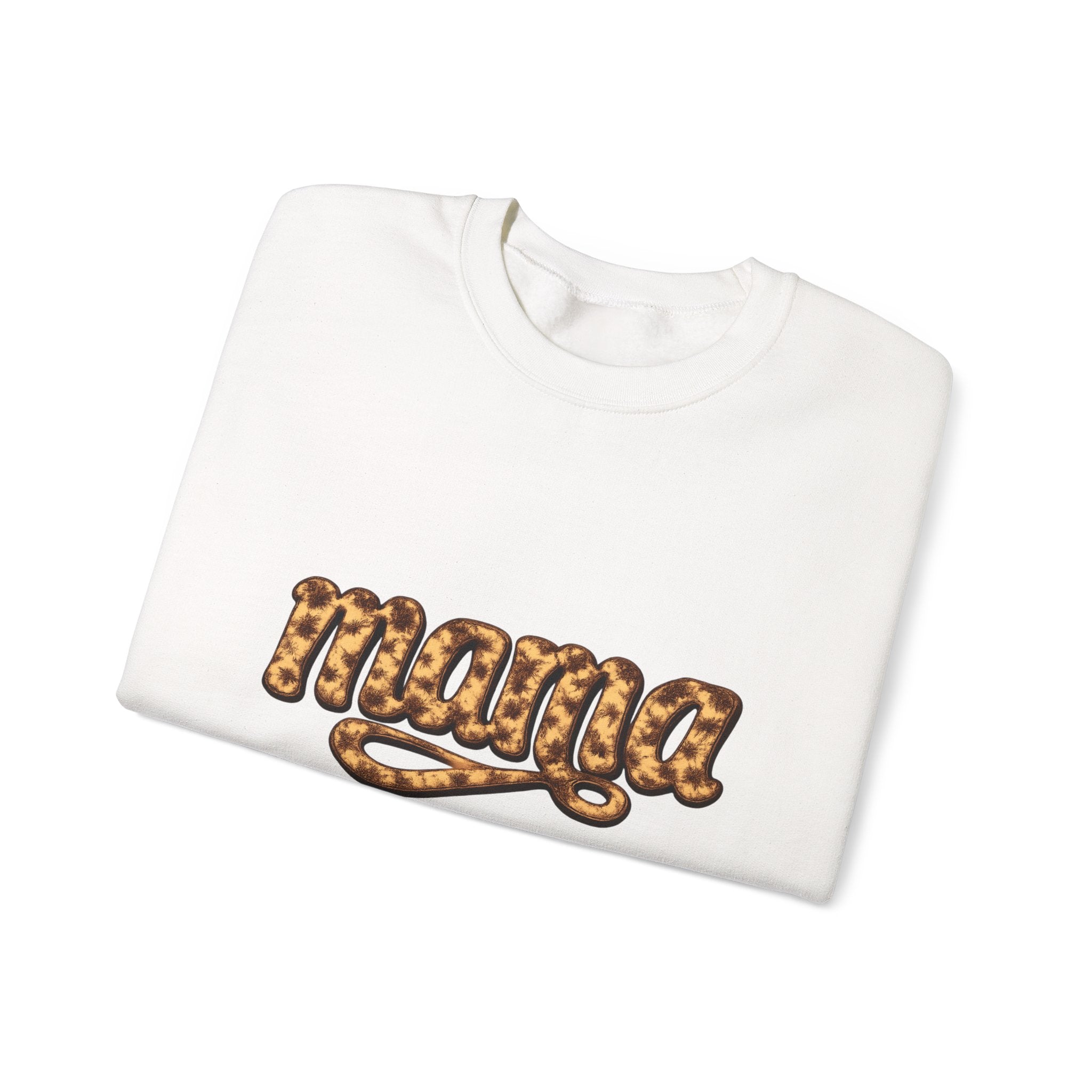 Mama Leopard Script Sweatshirt — Bold Animal Print Mom Crewneck