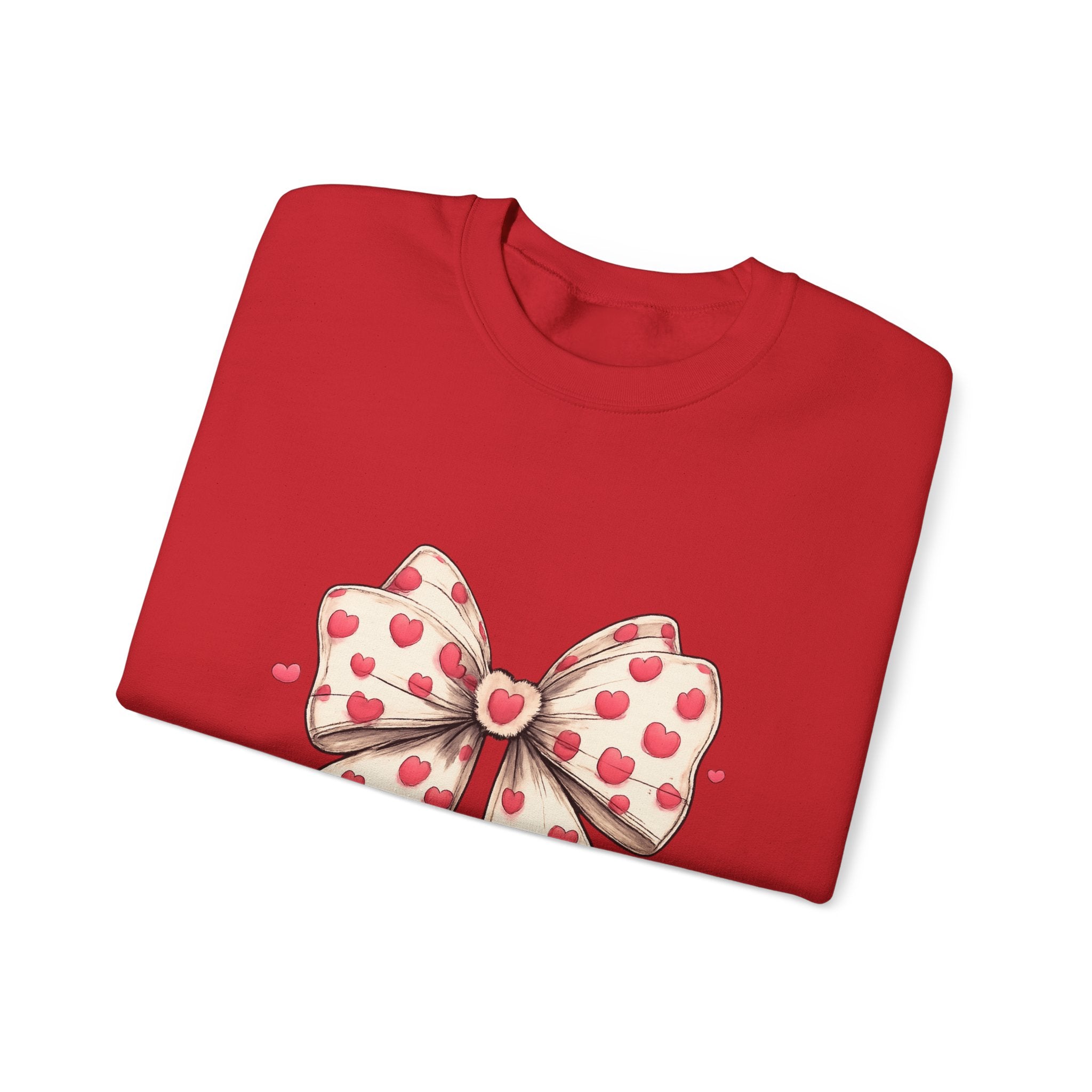 Heart Bow Crewneck Sweatshirt – Cute Valentine’s Day Pullover