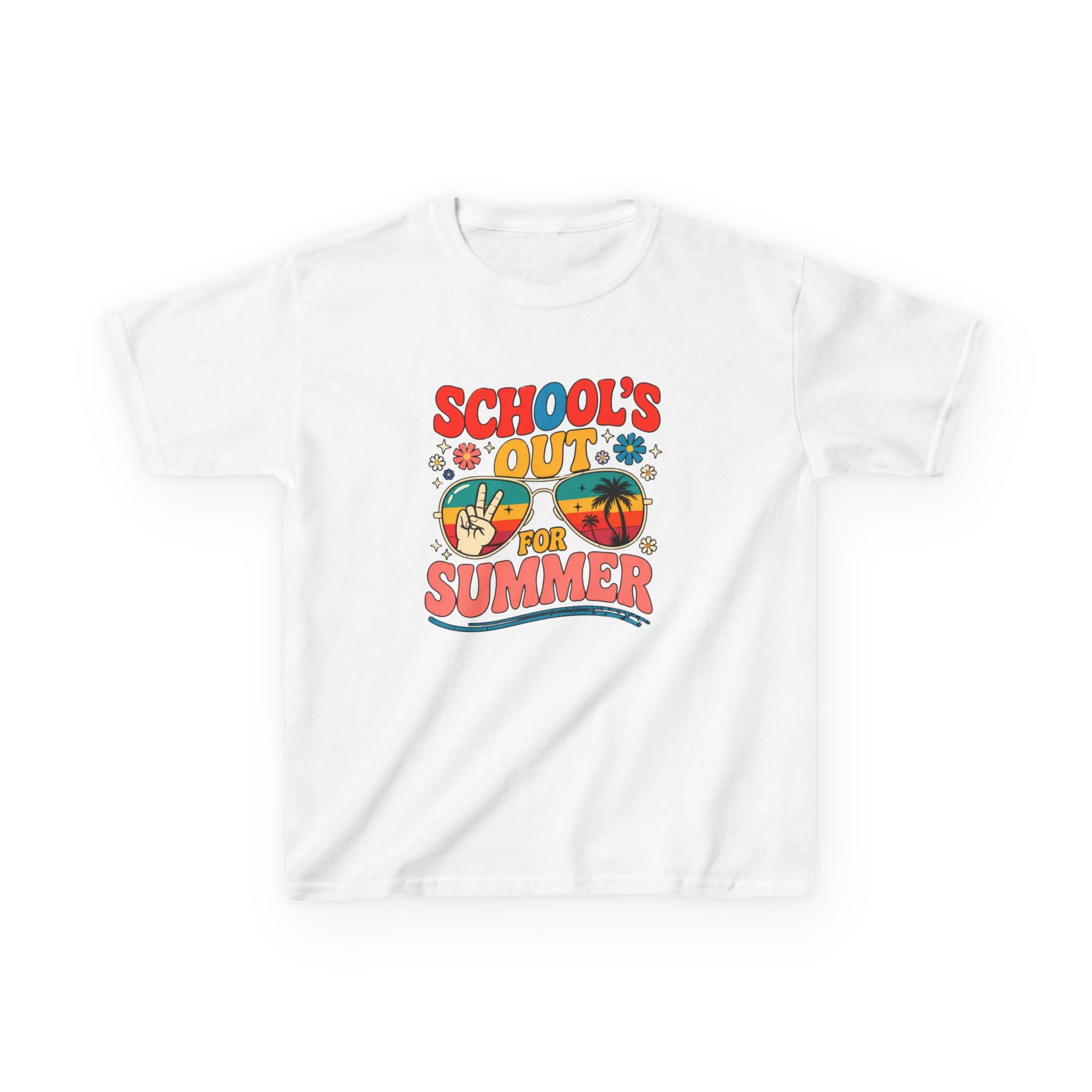 School's Out for Summer Kids T‑Shirt — Retro Beach Vacation Tee