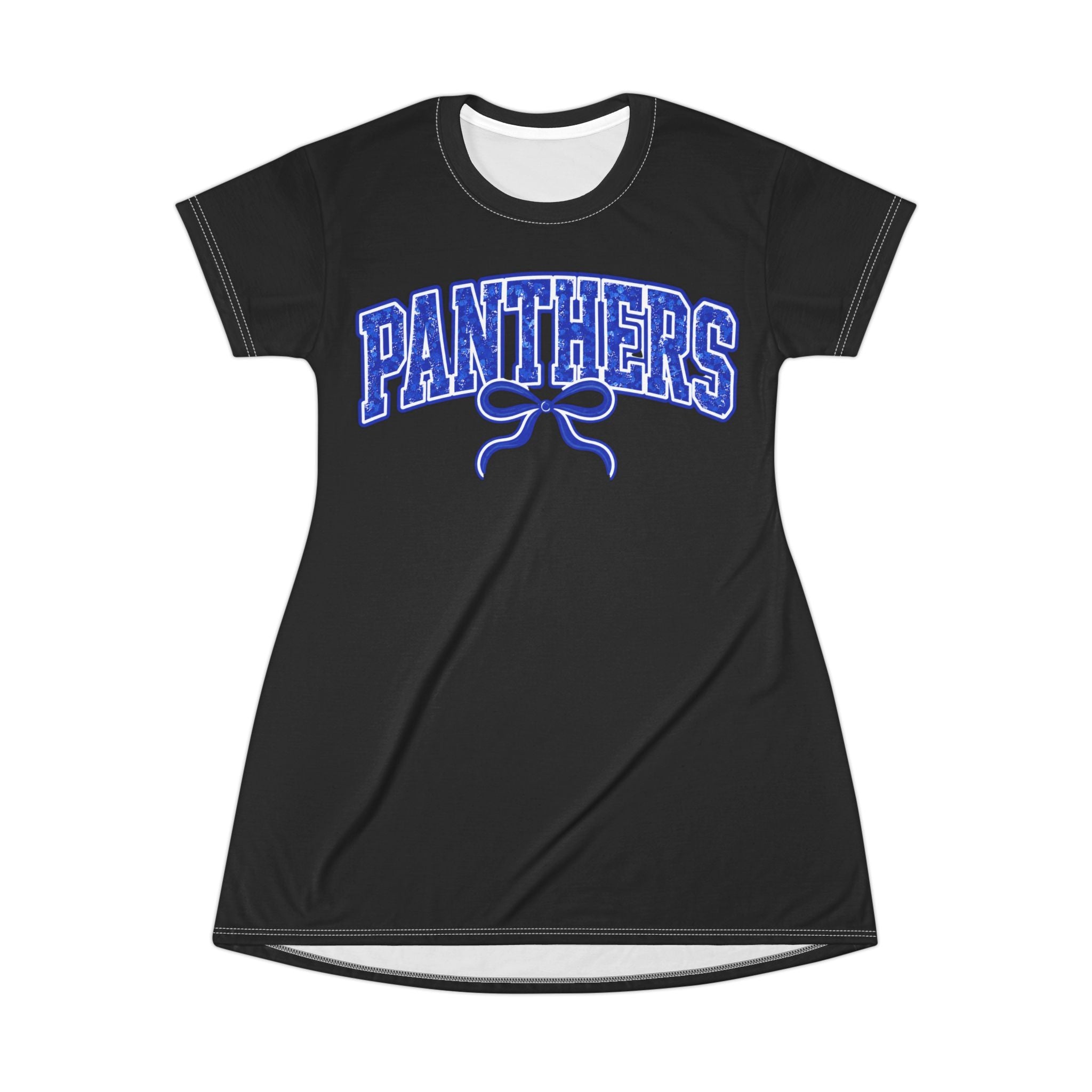 Panthers Cheer T-Shirt Dress — Athletic Team Spirit AOP Dress