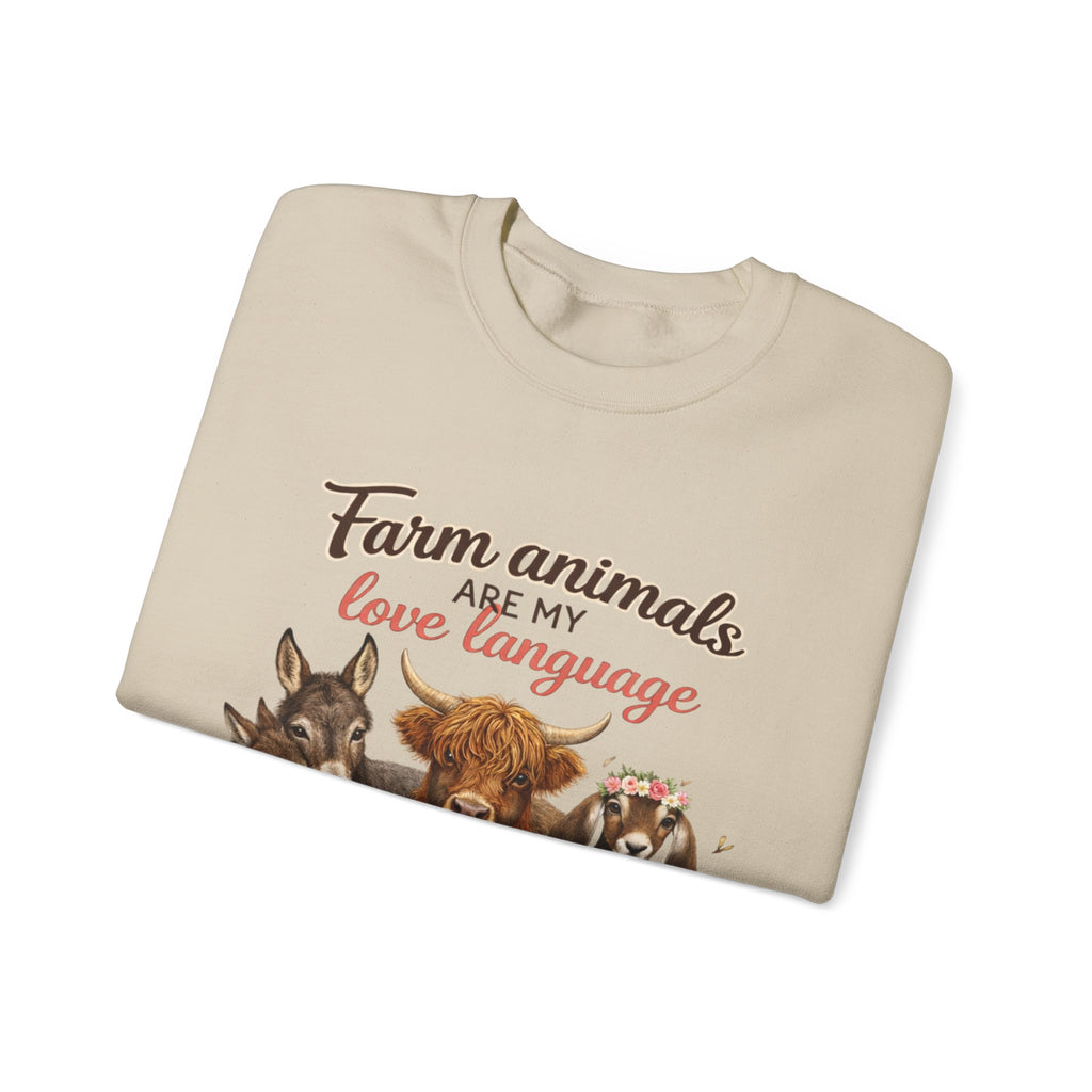 Farm Animals Are My Love Language Crewneck Sweatshirt