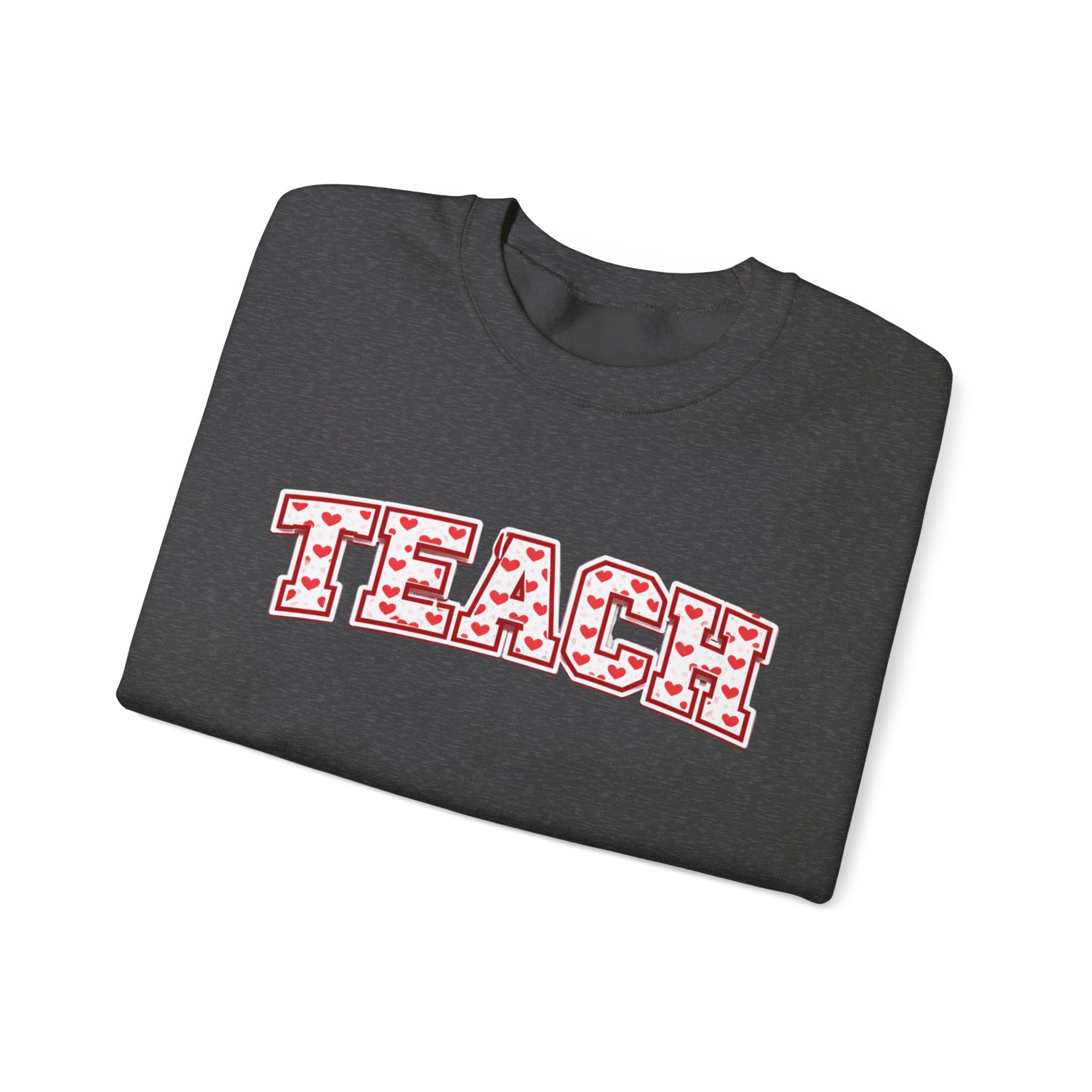 Teach Floral Crewneck Sweatshirt — 'TEACH' Pink Floral Teacher Pullover
