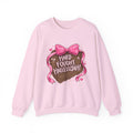 Crewneck Sweatshirt — "Hard Fought Hallelujah" Heart Graphic (Pink Bow, Leopard Print)