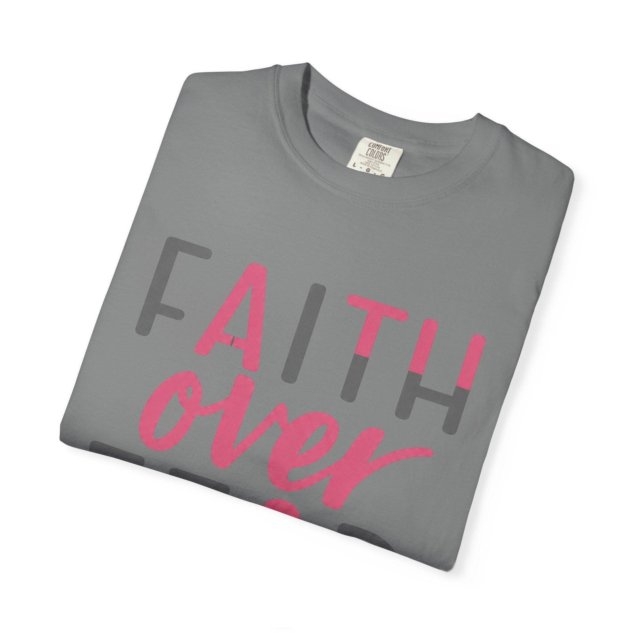 Faith Over Fear T-Shirt — Breast Cancer Awareness Pink Ribbon Tee
