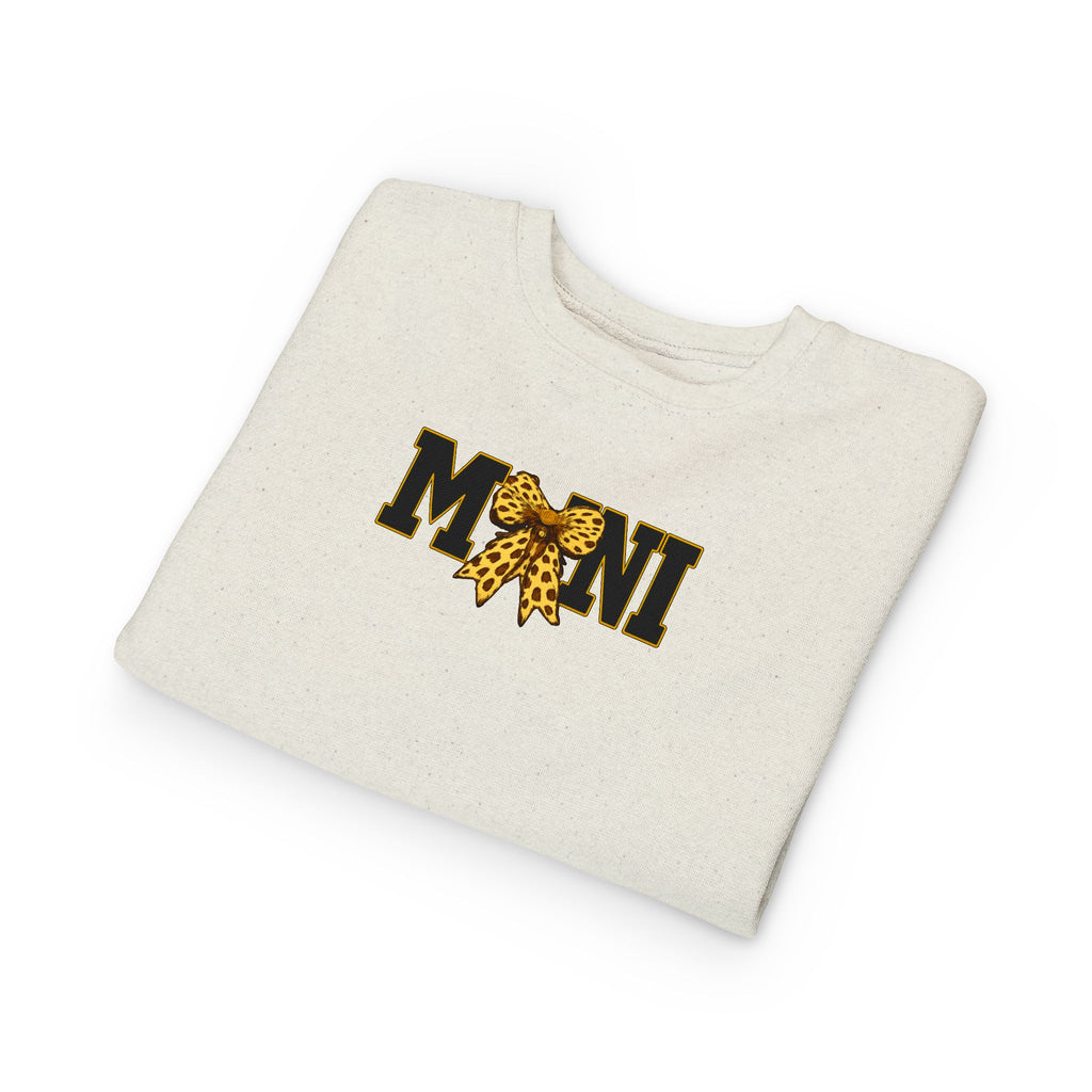 Mini Sweatshirt — 'MINI' Leopard Bow Toddler Pullover