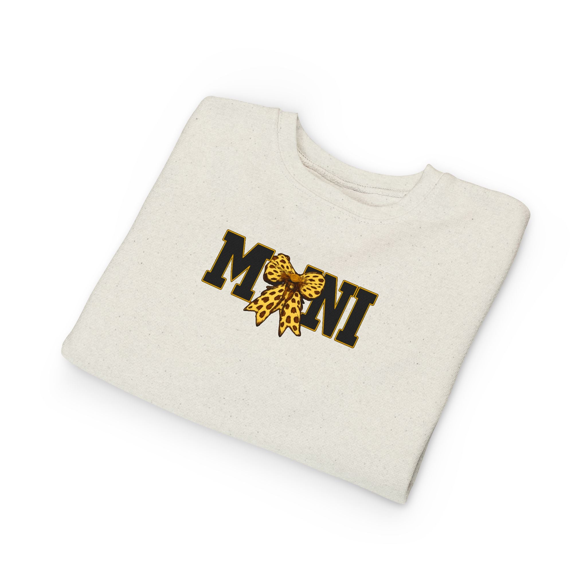 Mini Sweatshirt — 'MINI' Leopard Bow Toddler Pullover
