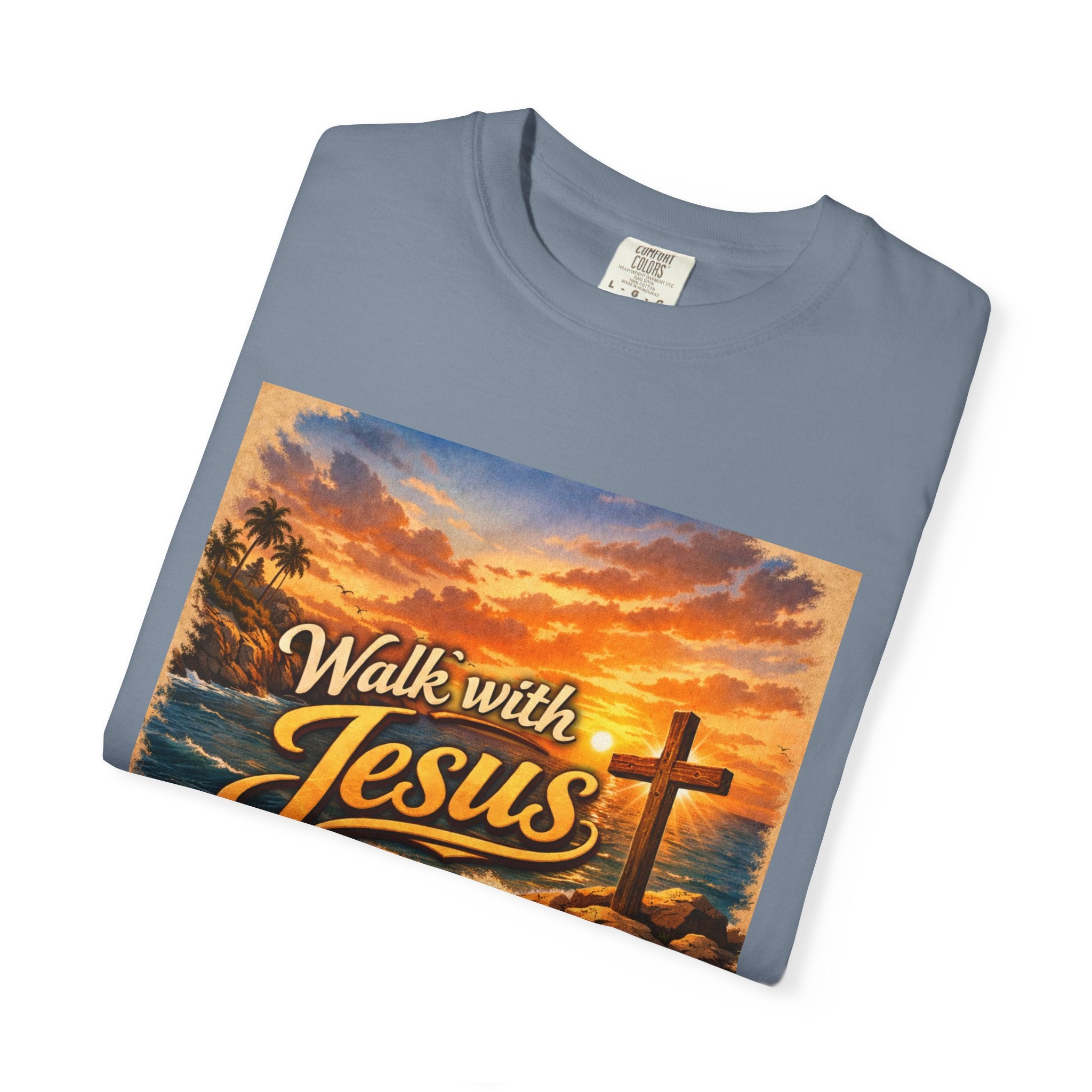 Walk With Jesus T-Shirt — Sunset Cross Christian Tee