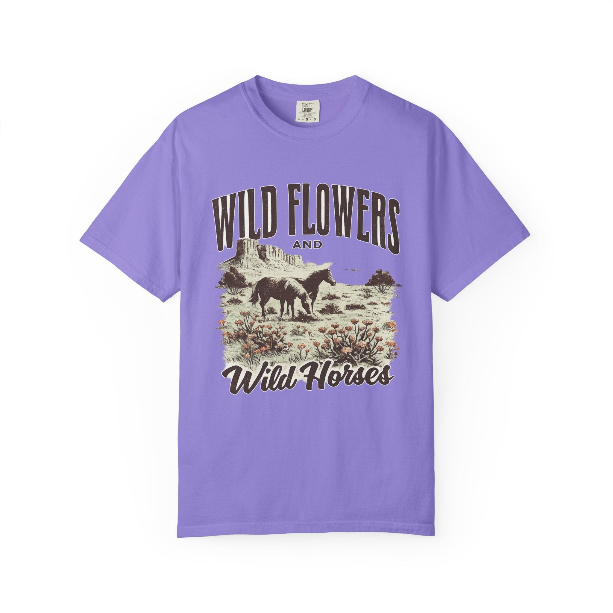 Wild Flowers and Wild Horses Graphic T-Shirt