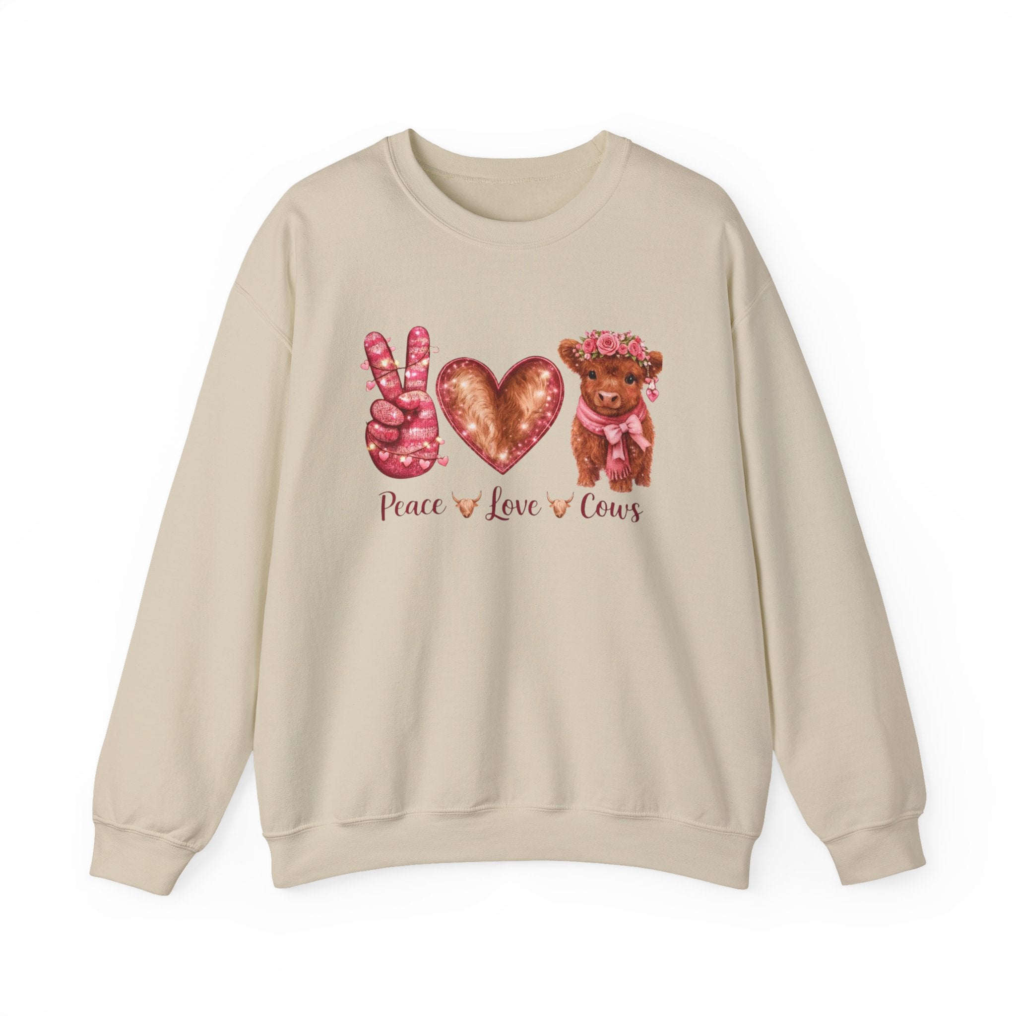 Peace Love Cows Crewneck Sweatshirt — Cute Cow Graphic Pullover