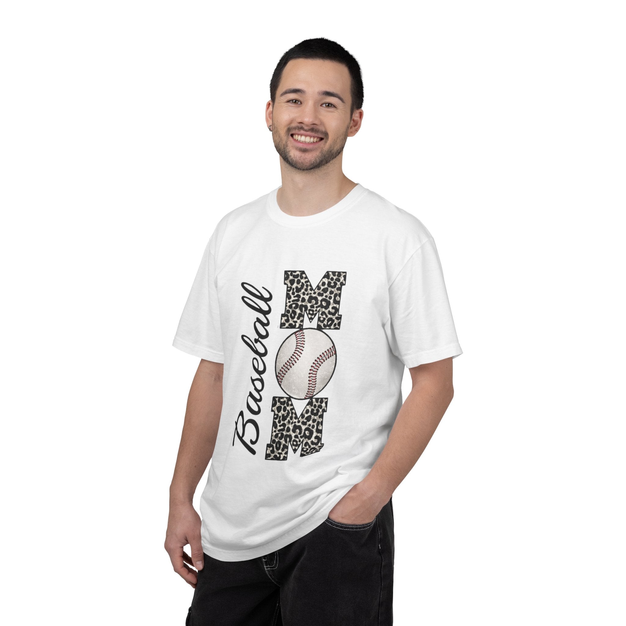 Baseball Mom Leopard Print T-Shirt — Baseball Mom Tee with Baseball Graphic