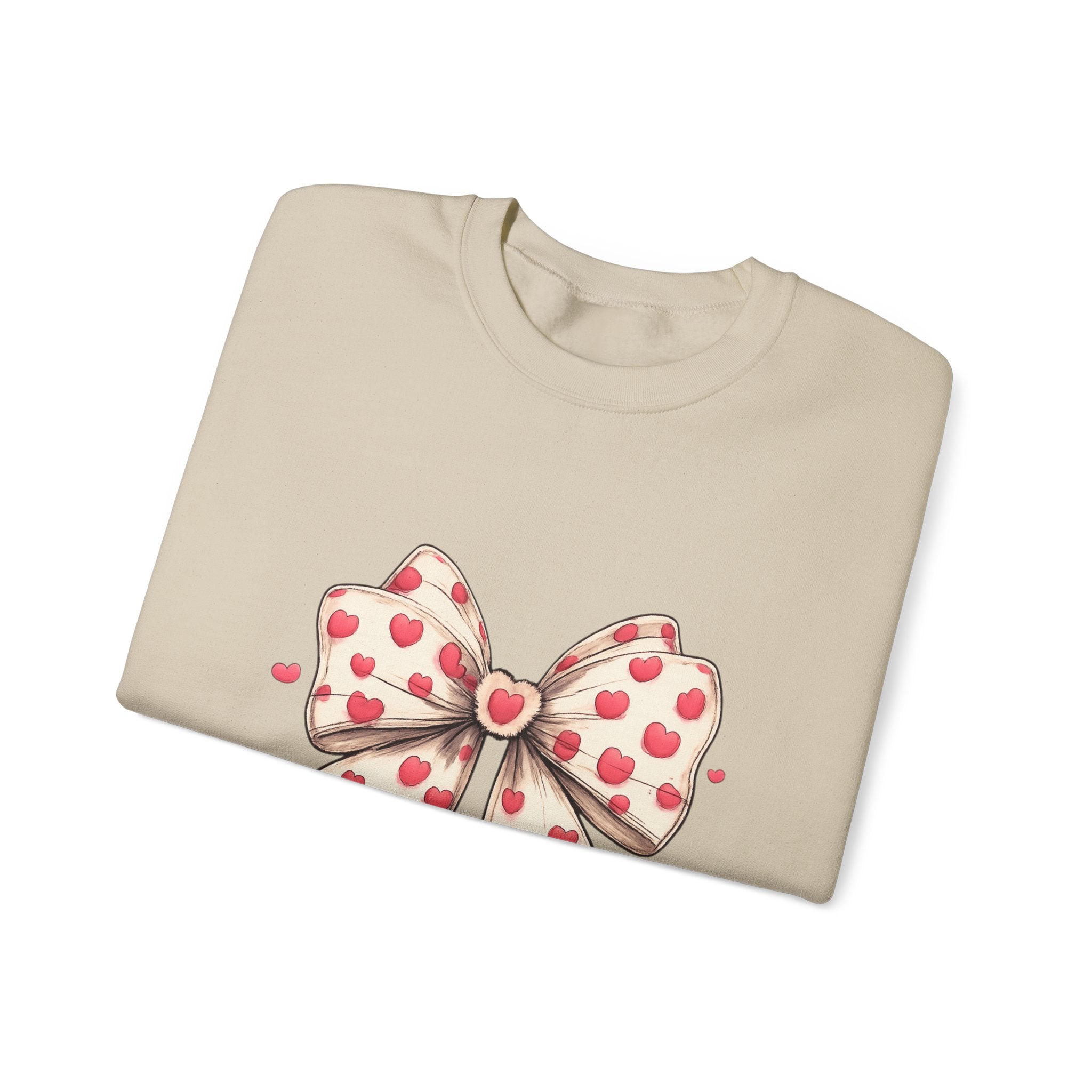 Heart Bow Crewneck Sweatshirt – Cute Valentine’s Day Pullover