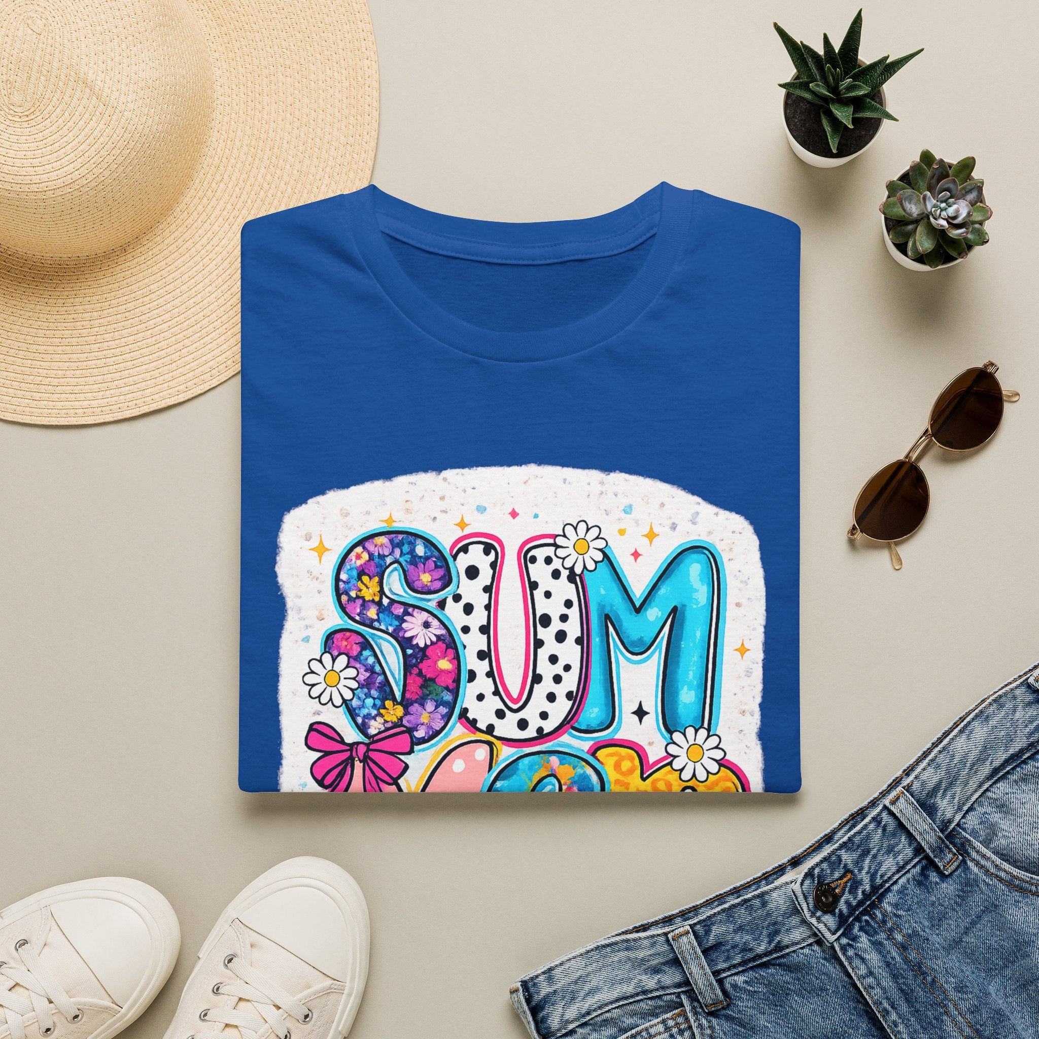 Summer Vibes T-Shirt — Colorful Floral Retro Graphic