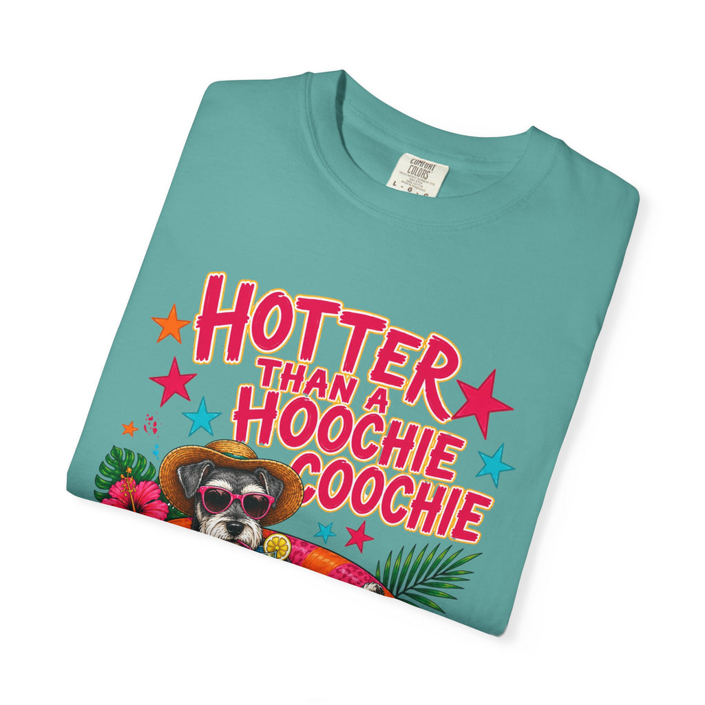 Graphic T-Shirt — "Hotter Than a Hoochie Coochie" Summer Pool Cat Tee